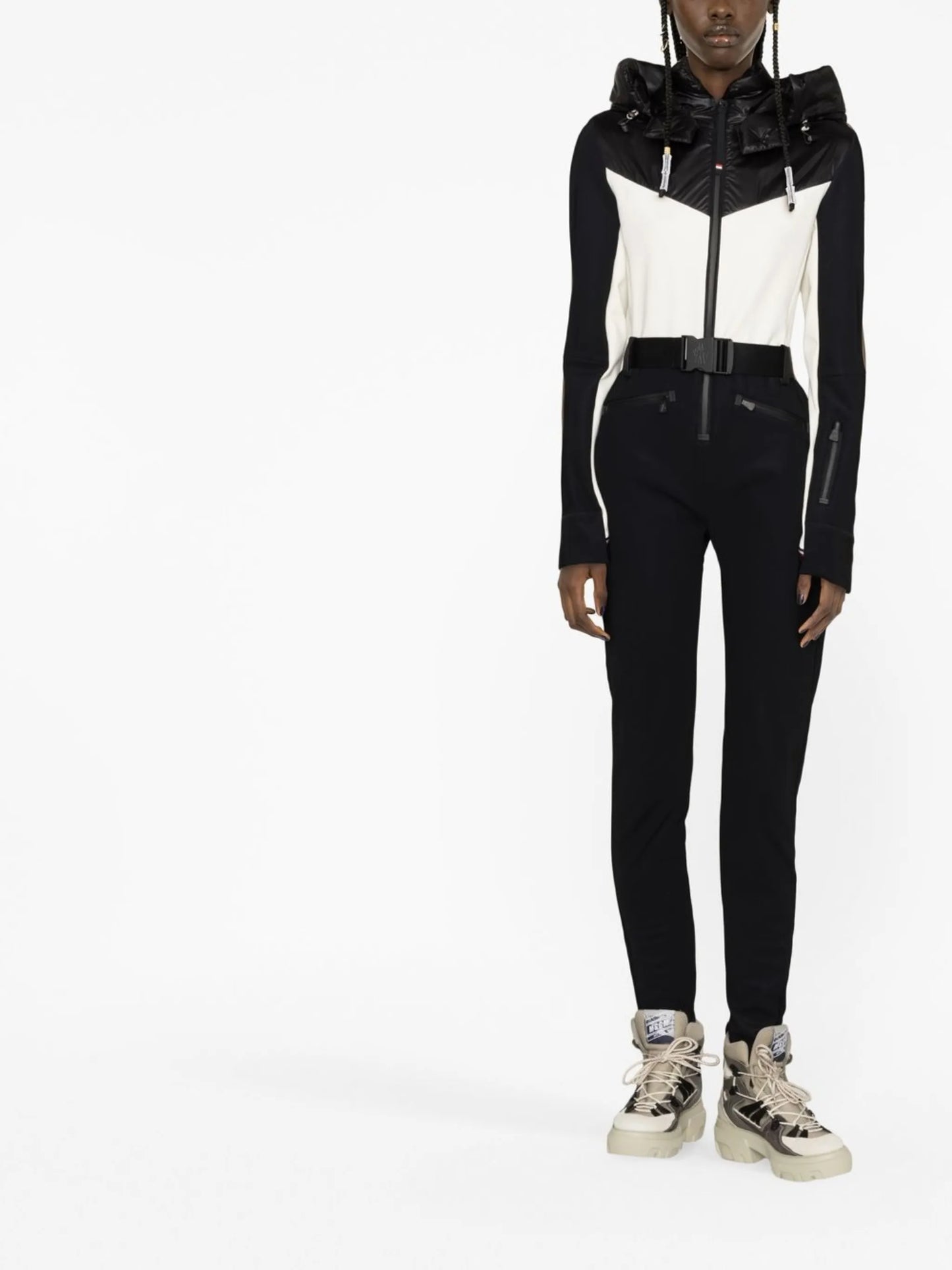 hooded stirrup jumpsuit
