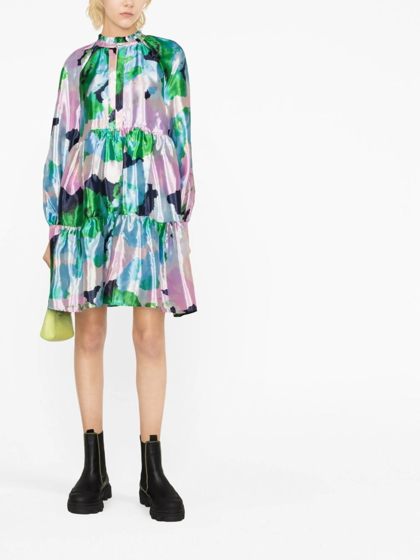 Jasmine brushstroke-print minidress