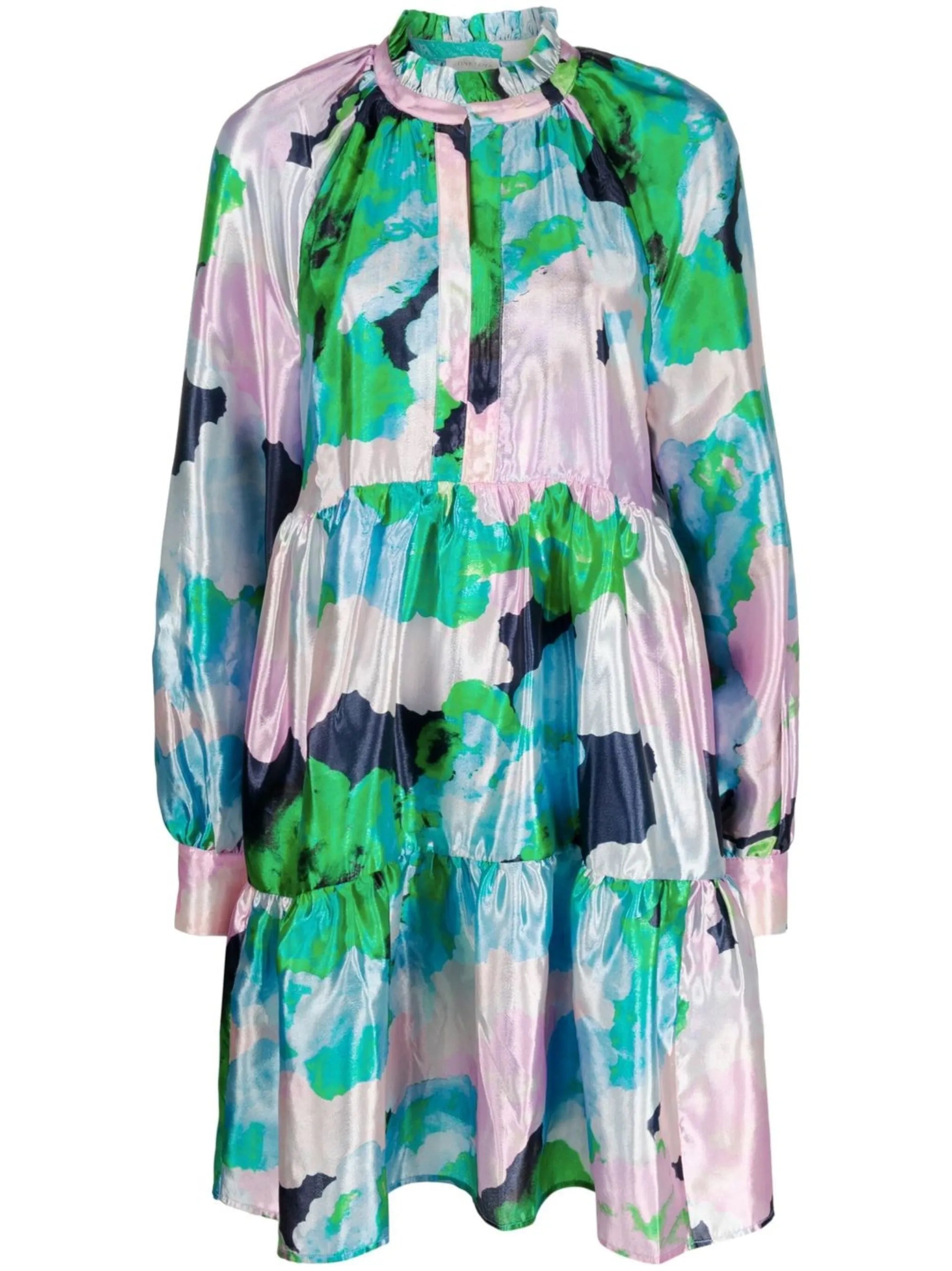 Jasmine brushstroke-print minidress