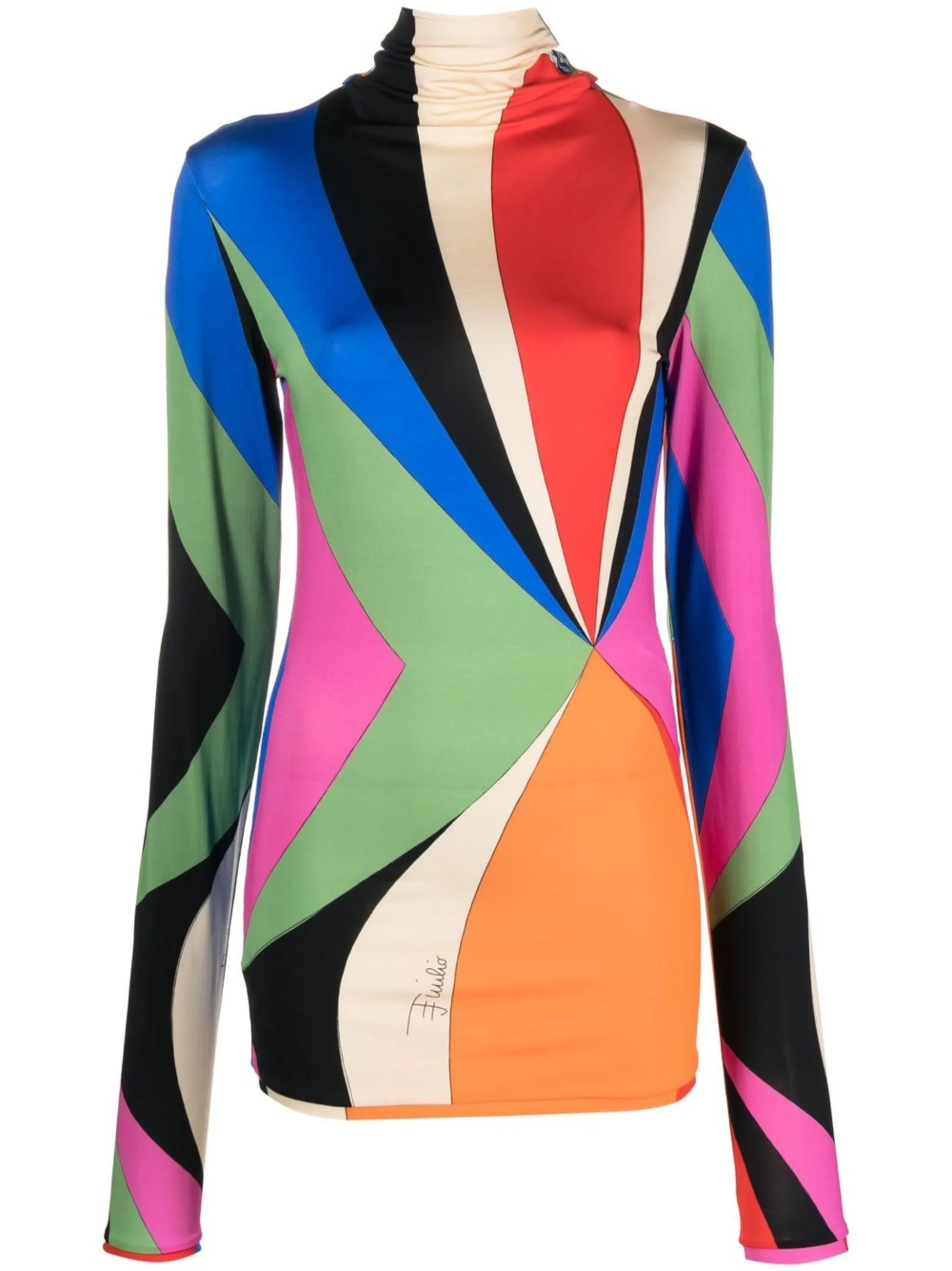 Goccia-print roll-neck top
