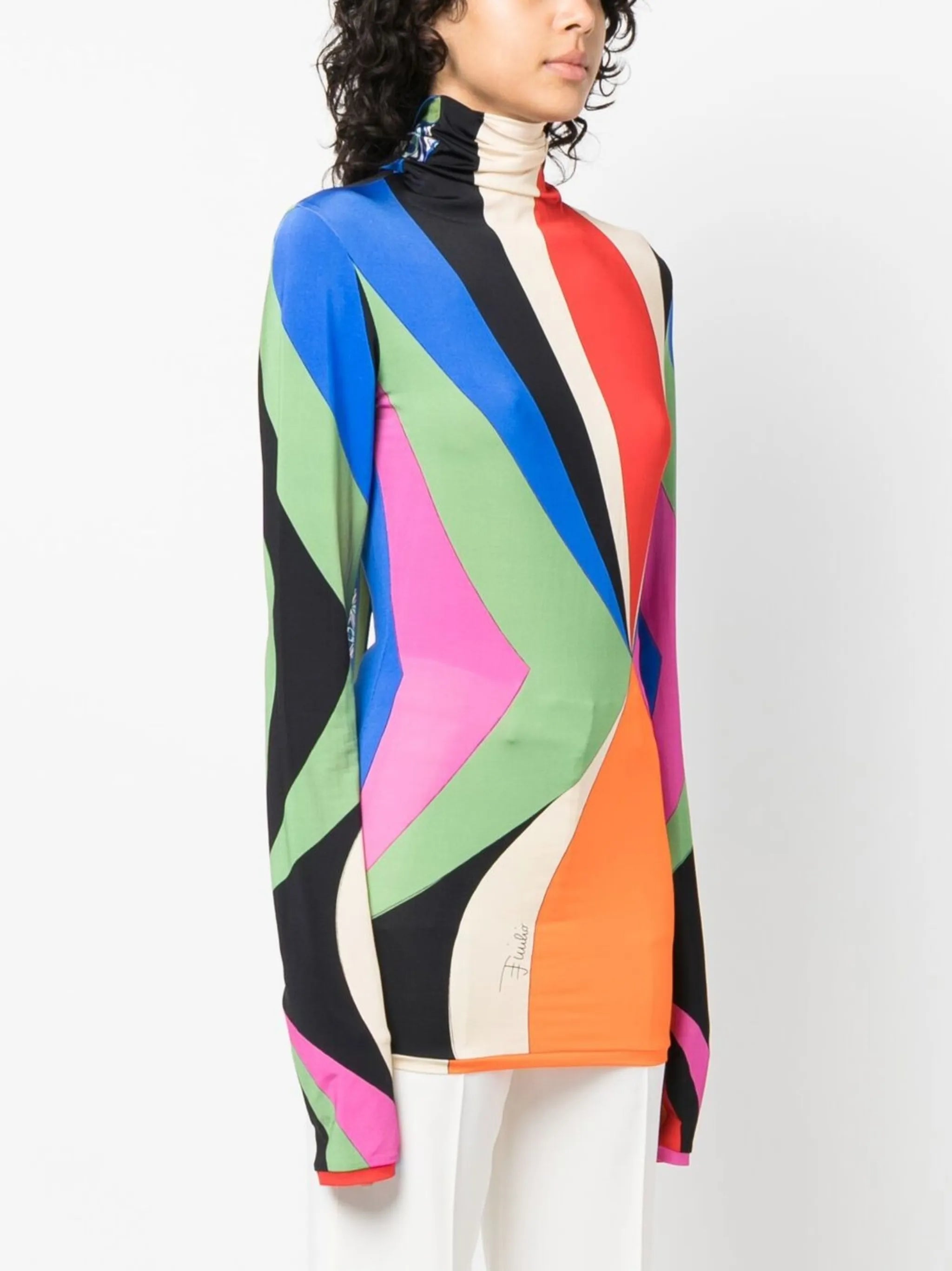 Goccia-print roll-neck top