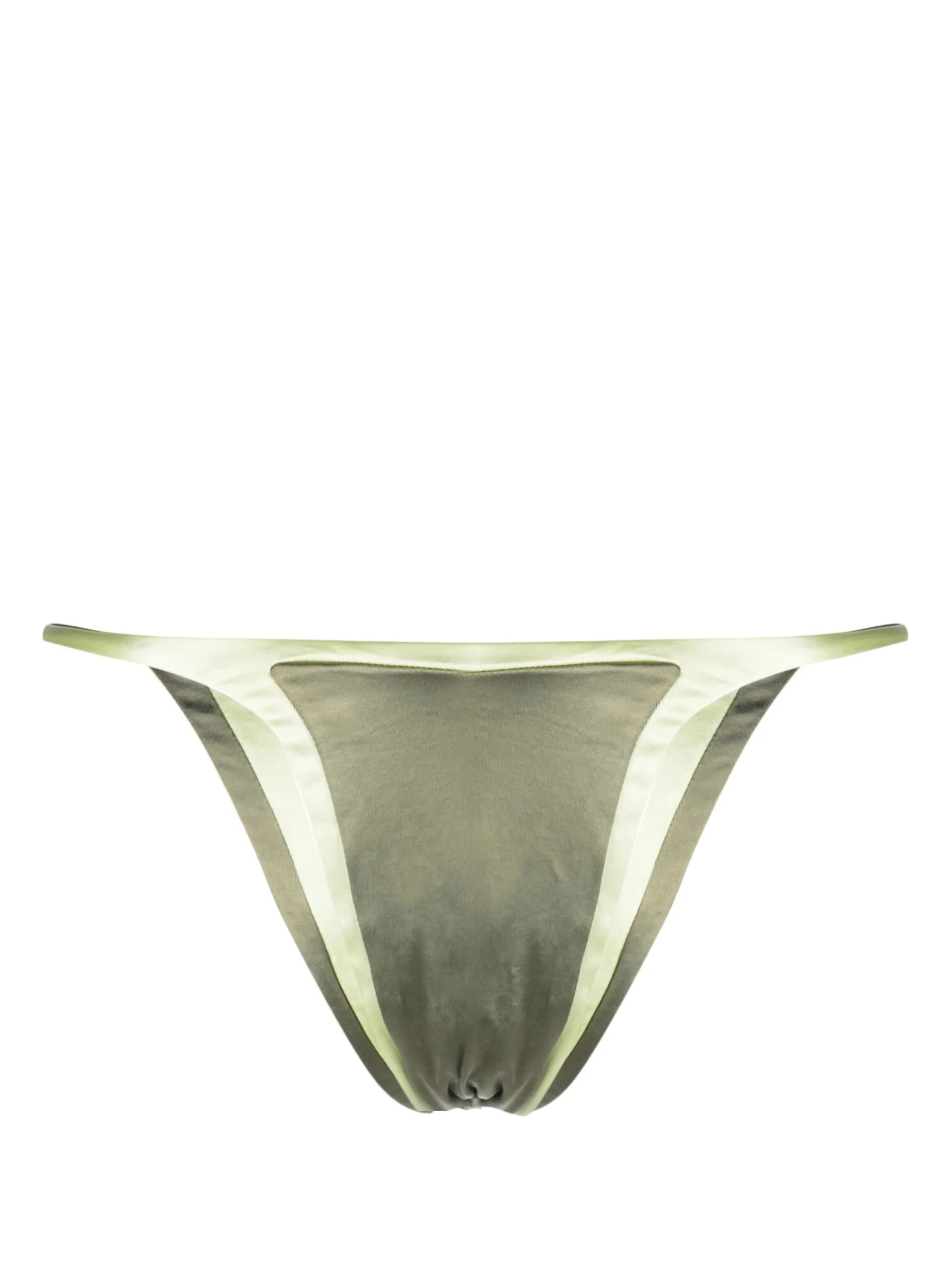 Forward reversible satin bikini bottom