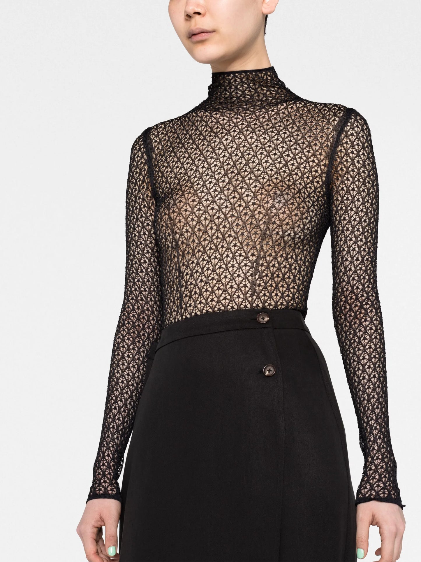 Fena diamond-lace bodysuit