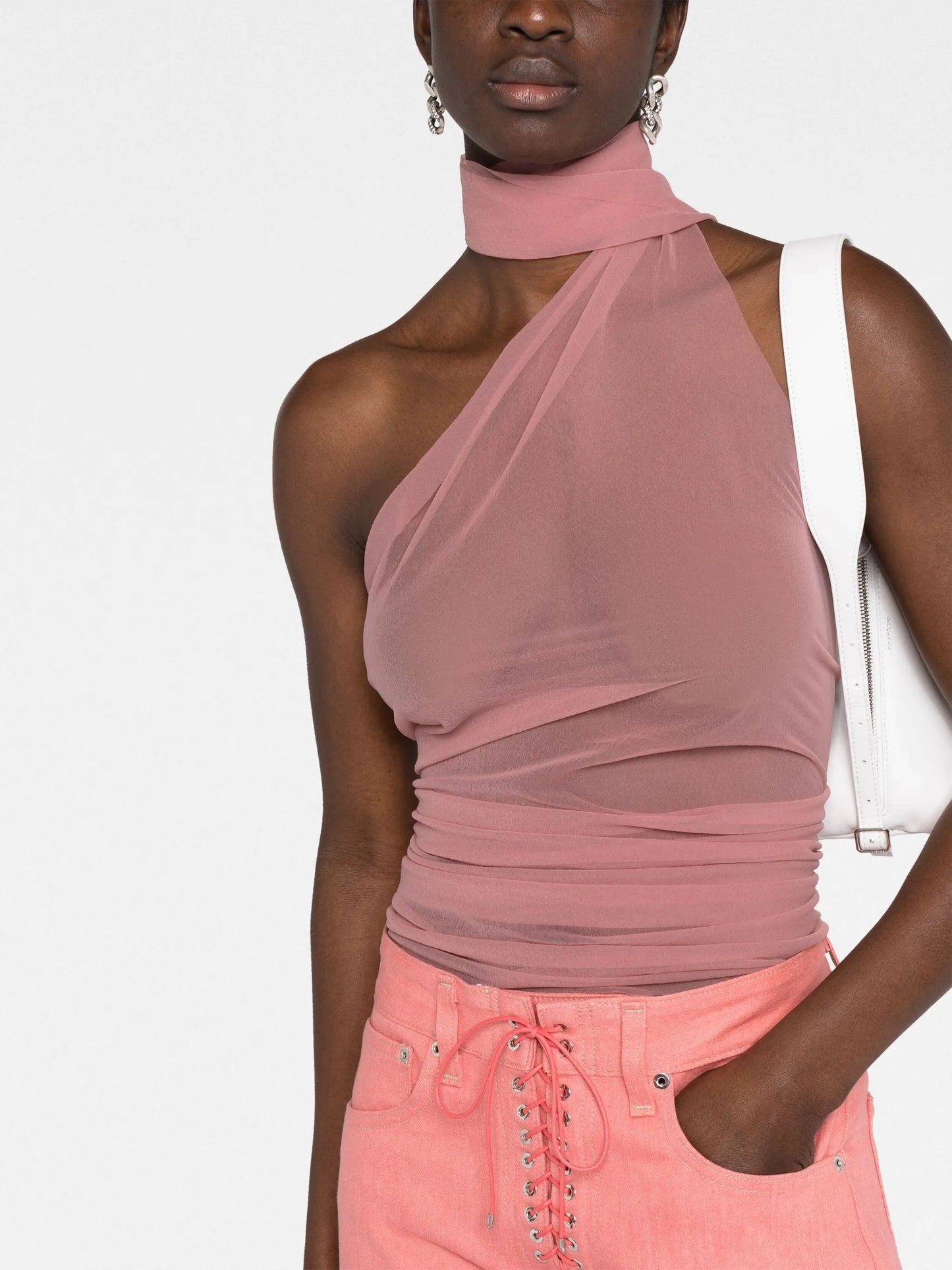 semi-sheer halter top