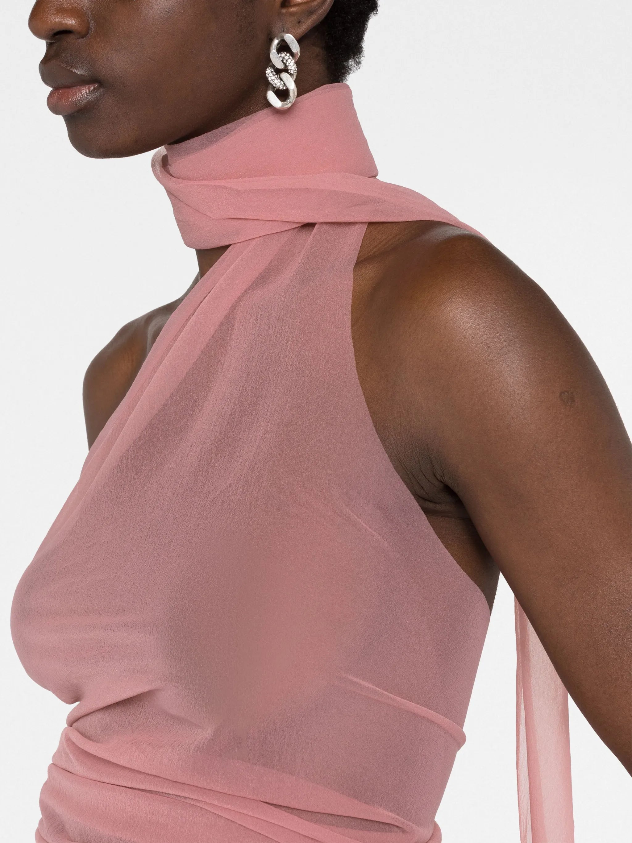 semi-sheer halter top