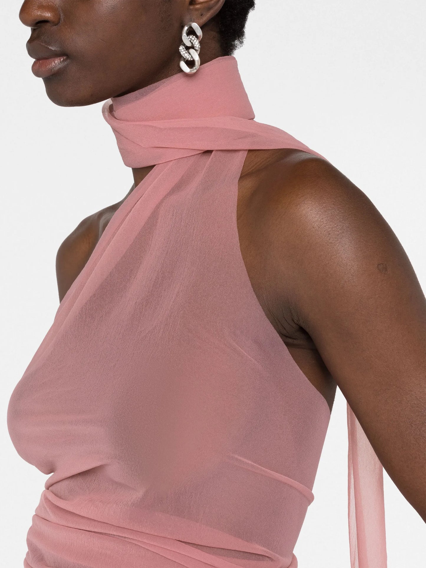 semi-sheer halter top