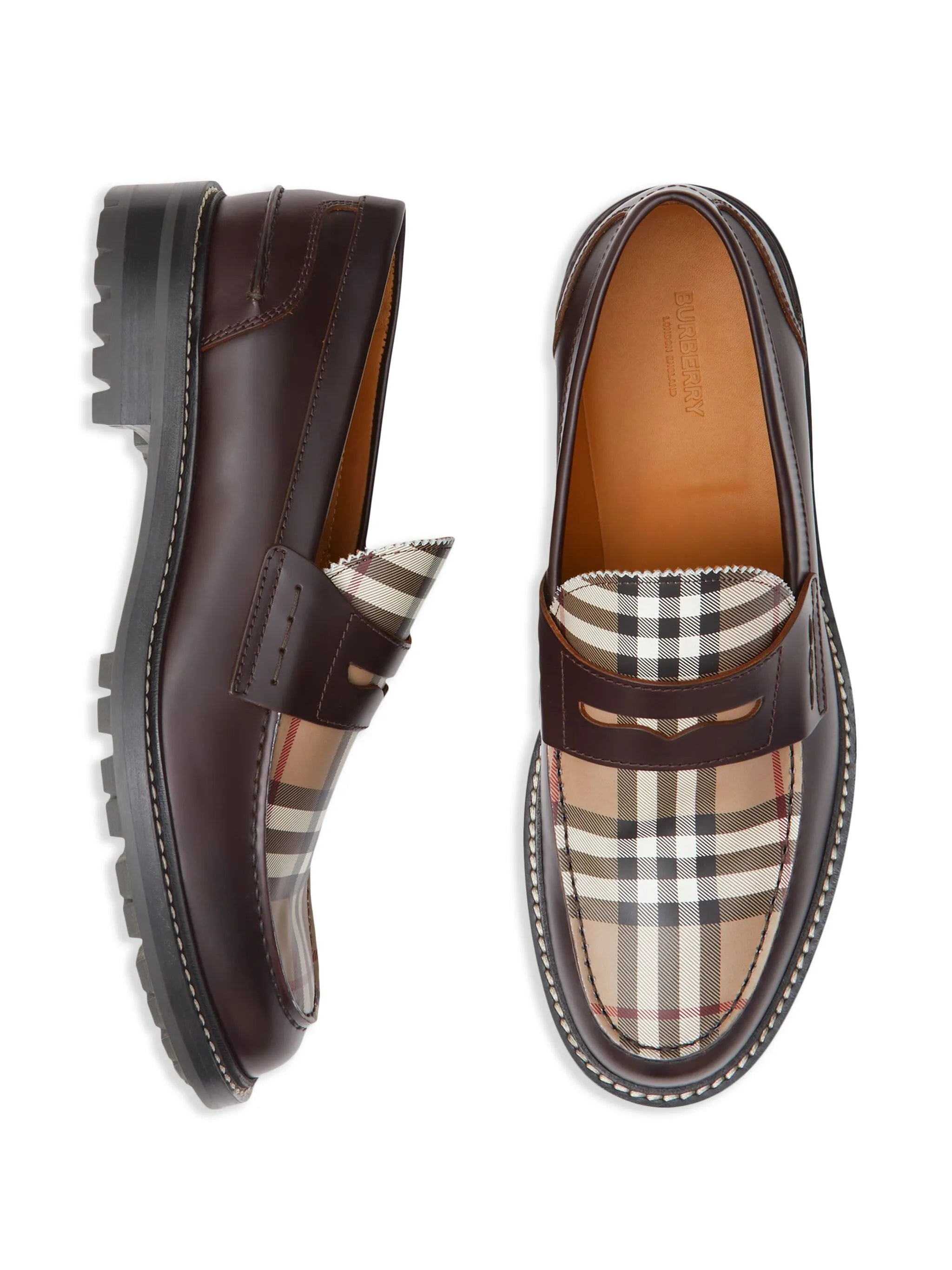 Vintage Check leather loafers