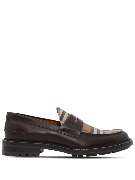 Vintage Check leather loafers