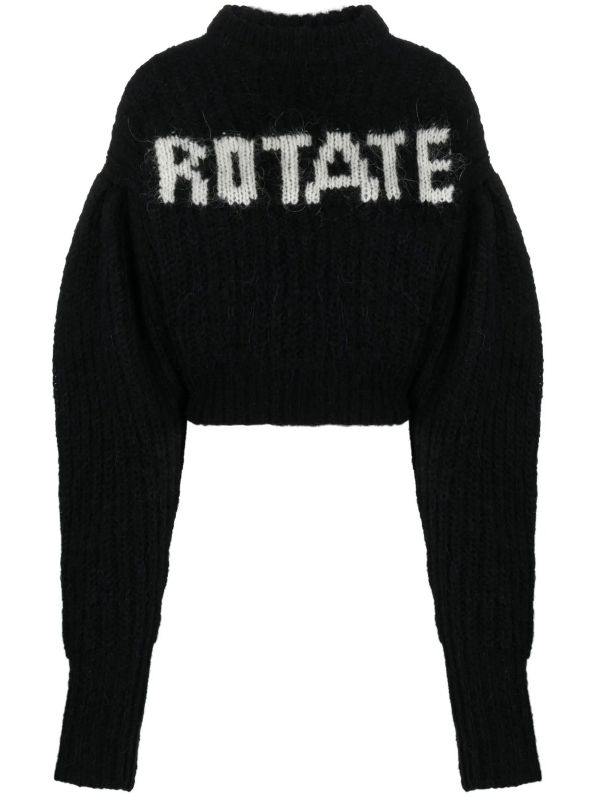 logo-print puff-sleeve jumper