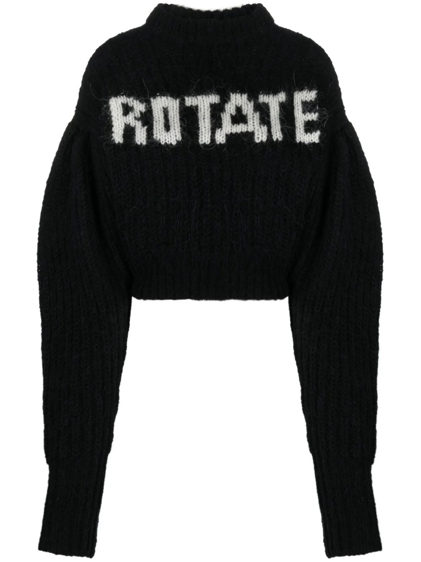 logo-print puff-sleeve jumper