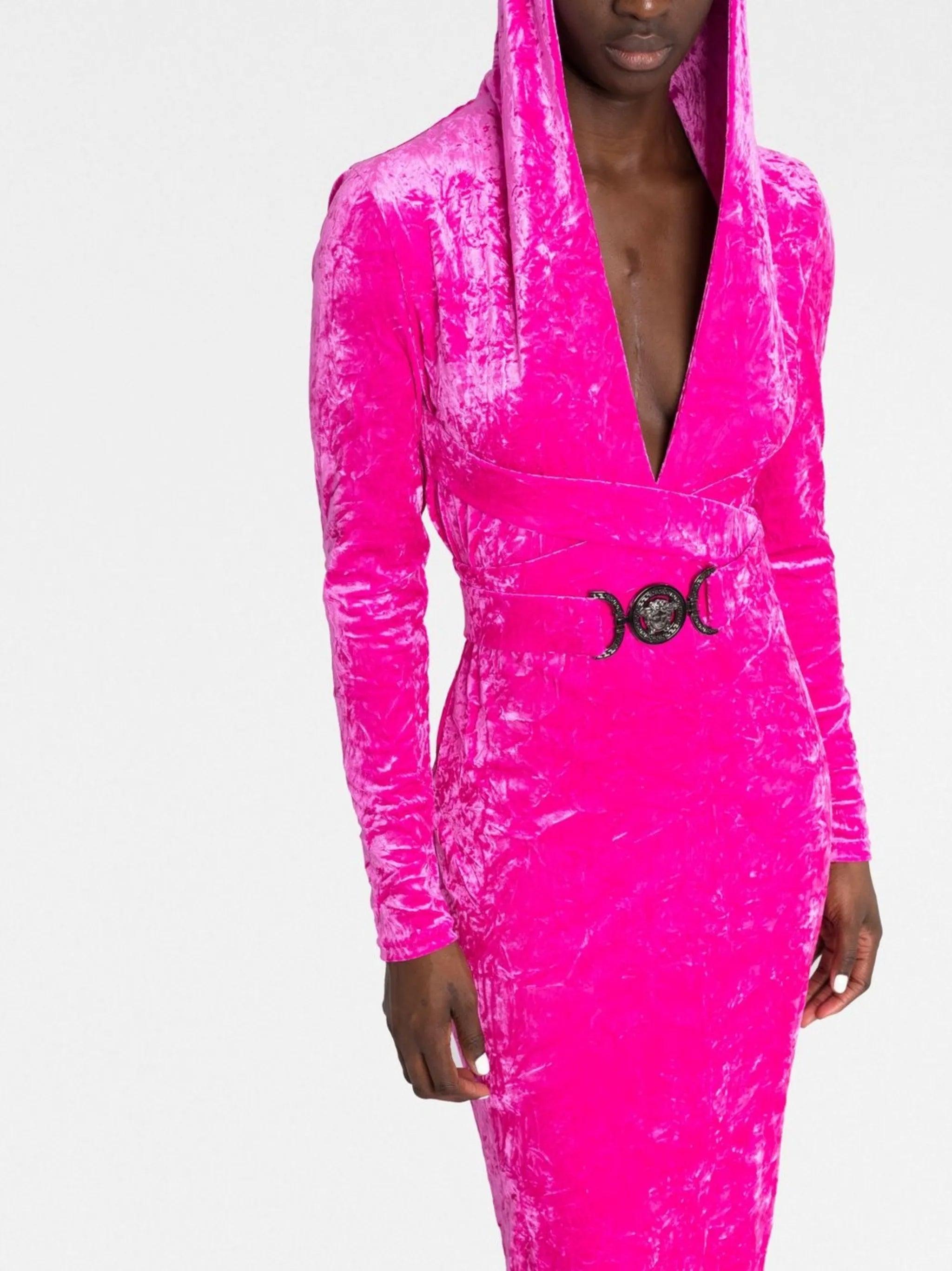 Medusa Biggie velvet hooded dress