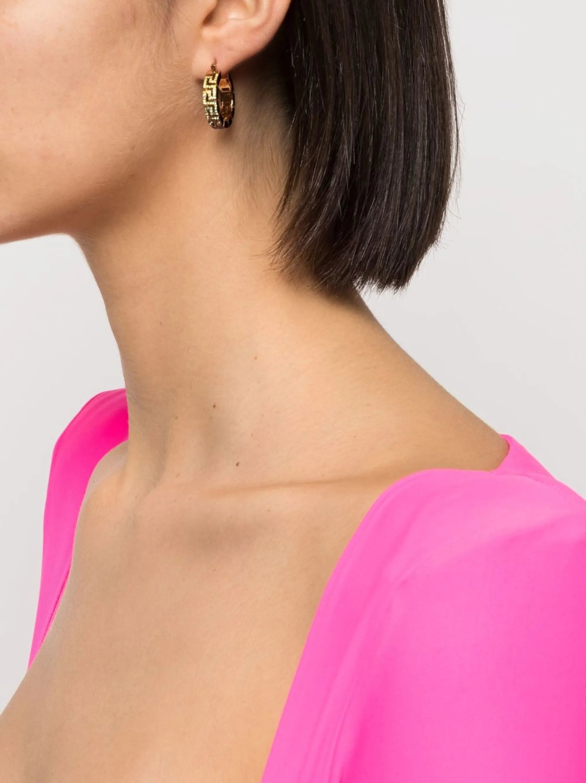 Greca rhinestone-embellished hoop earrings