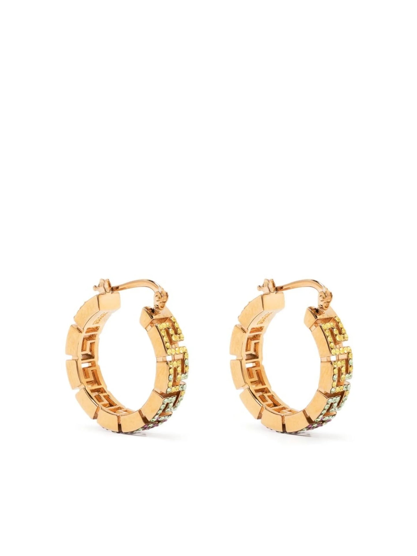 Greca rhinestone-embellished hoop earrings