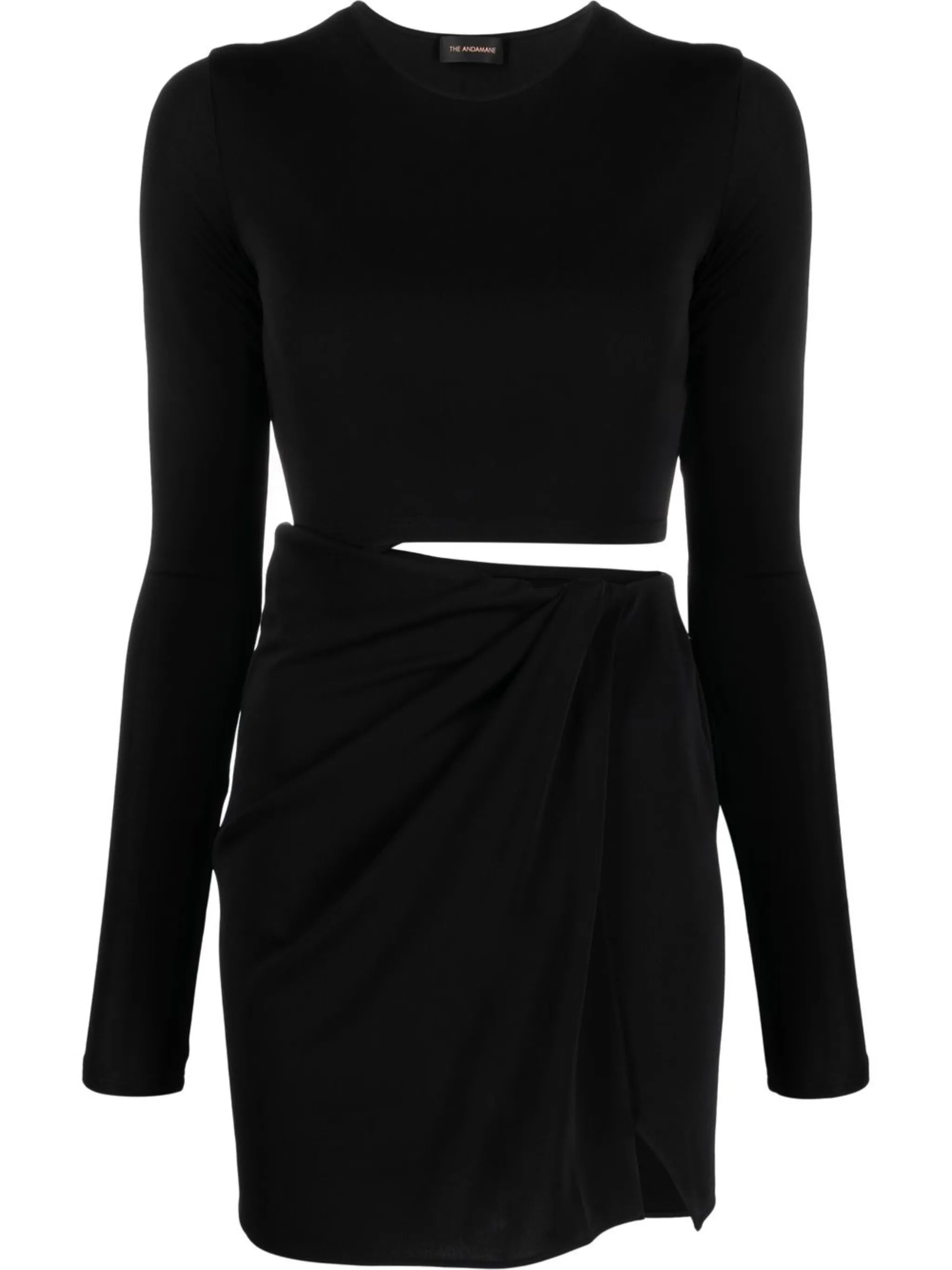 long-sleeve asymmetric-design dress