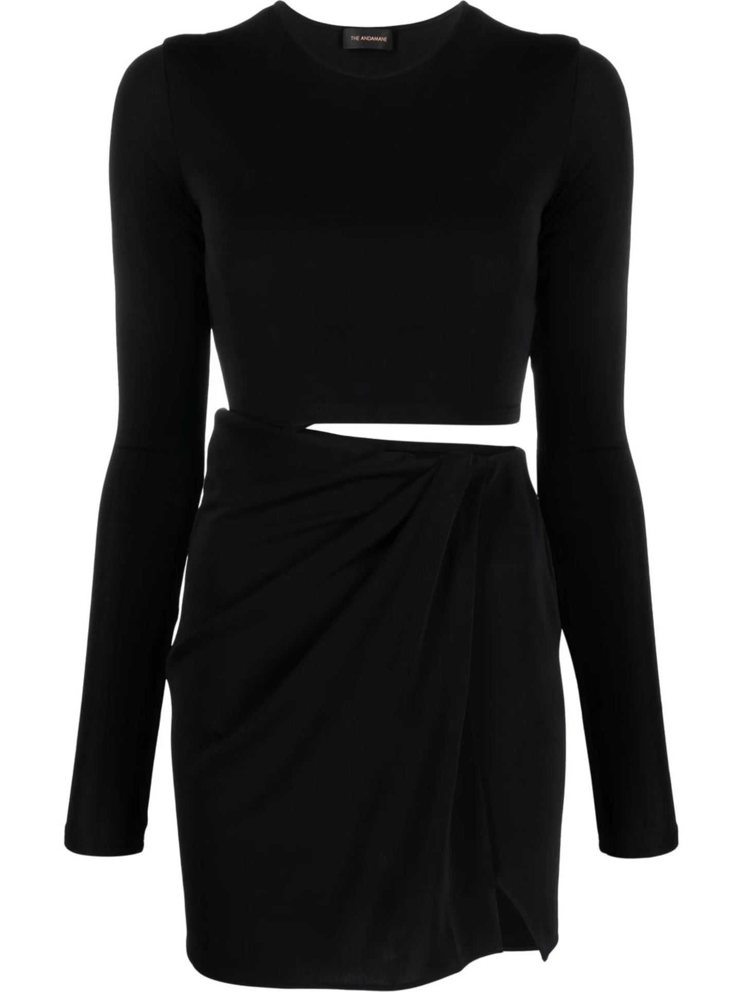 long-sleeve asymmetric-design dress