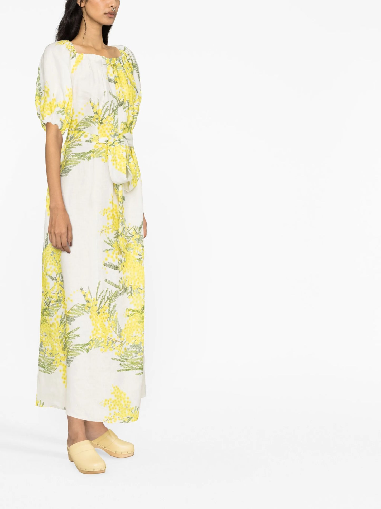 Zaza floral-print linen dress