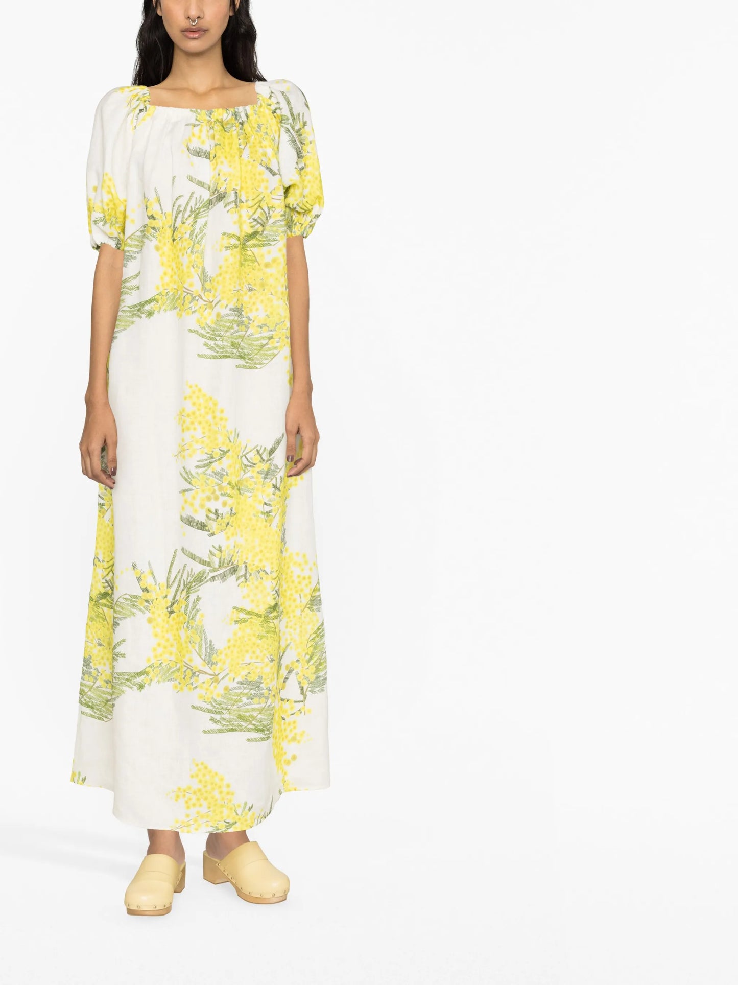 Zaza floral-print linen dress