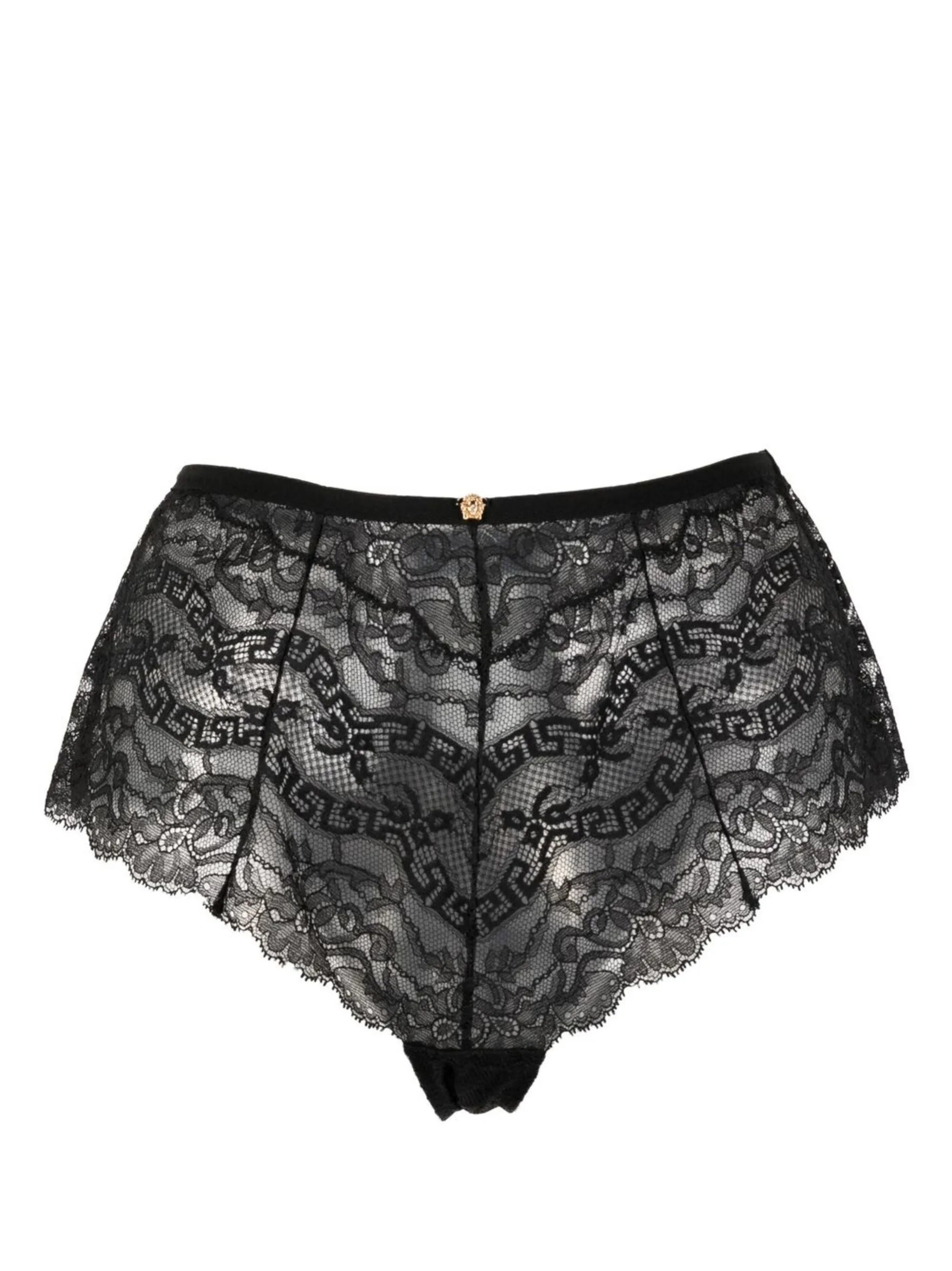 lace-detail high-waisted briefs