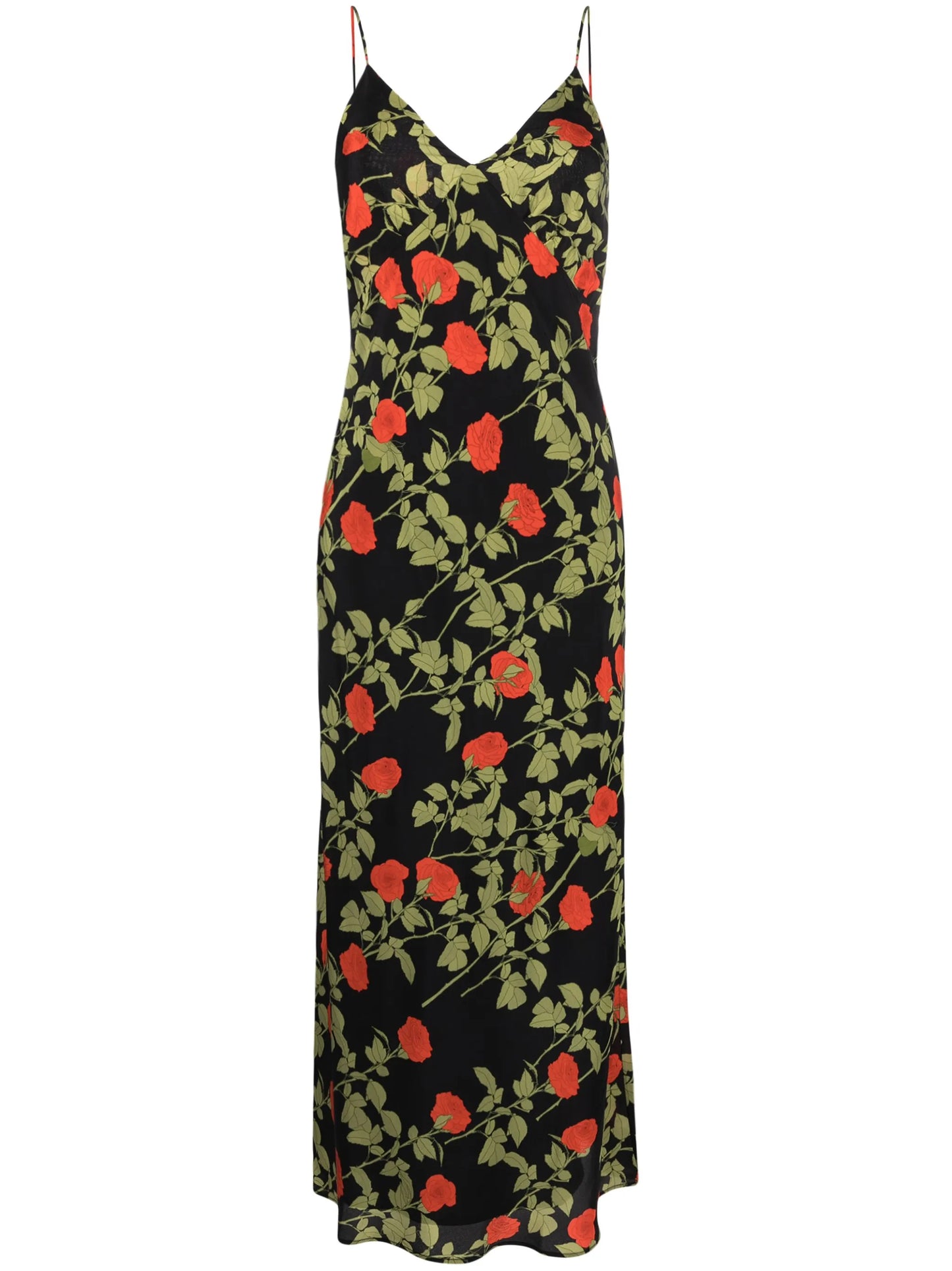 Jeannette rose-print silk maxi dress