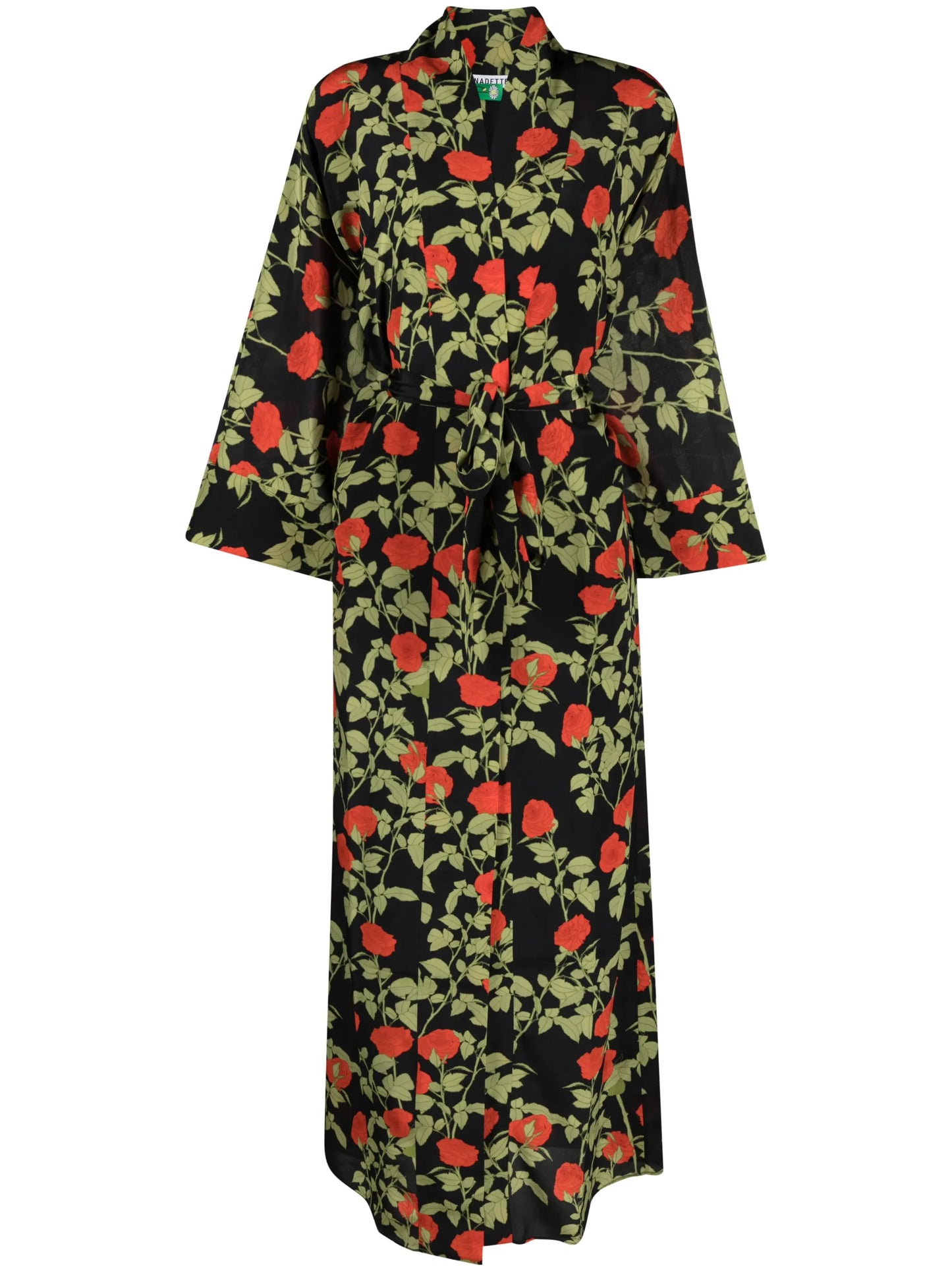 climbing rose-print silk maxi dress