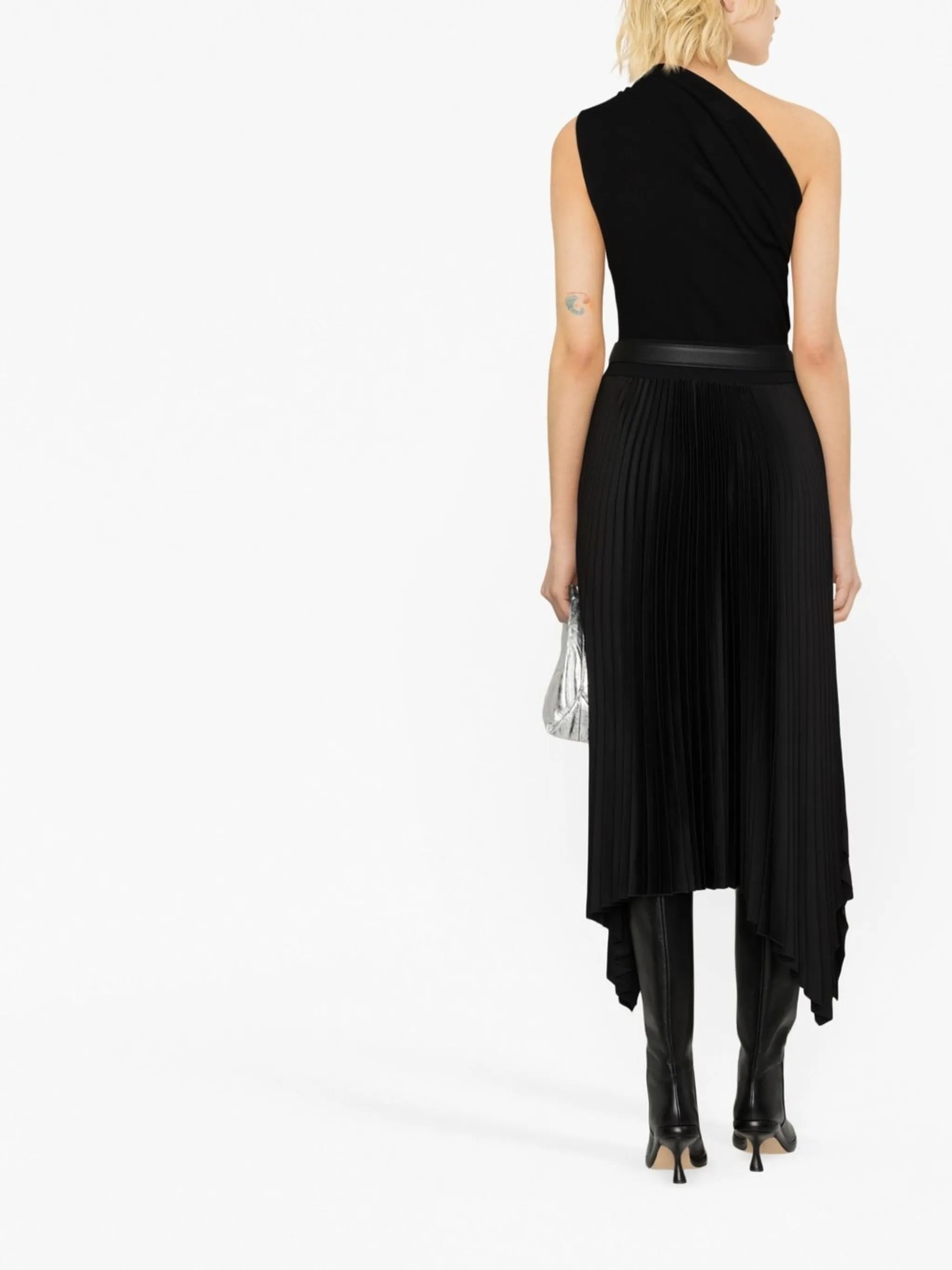 asymmetric pleated skirt