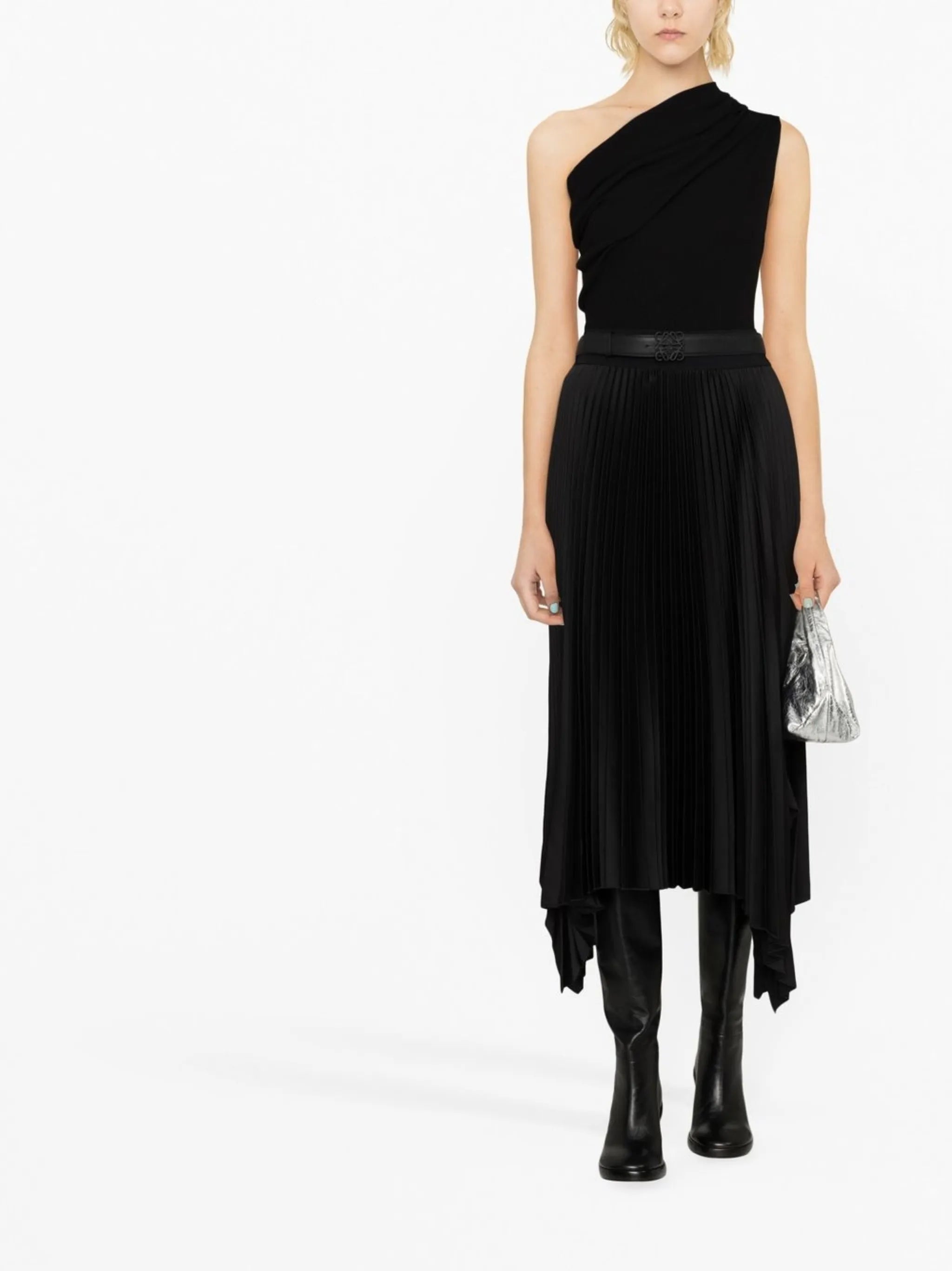 asymmetric pleated skirt