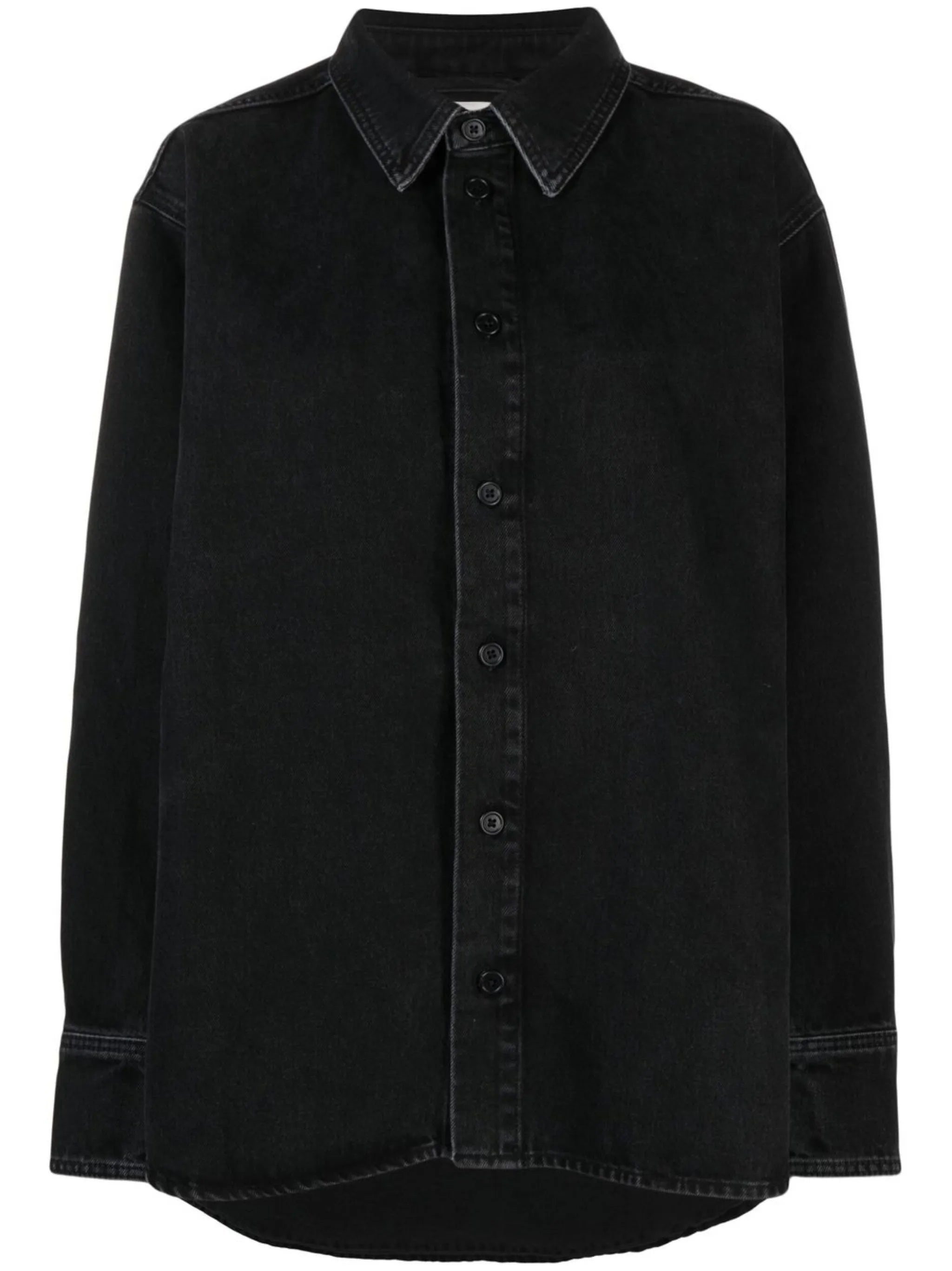 oversized-cut long-sleeved shirt