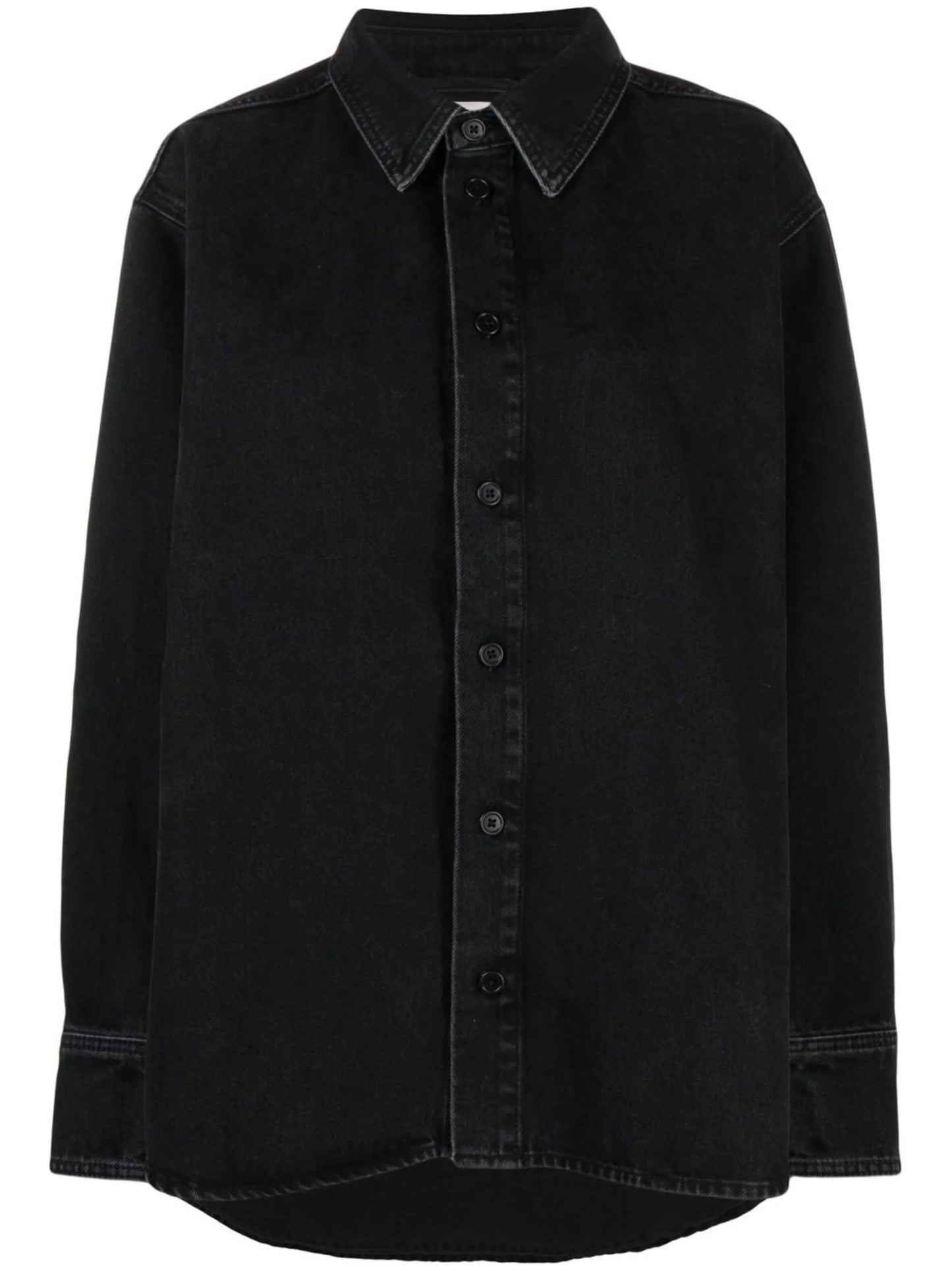 oversized-cut long-sleeved shirt
