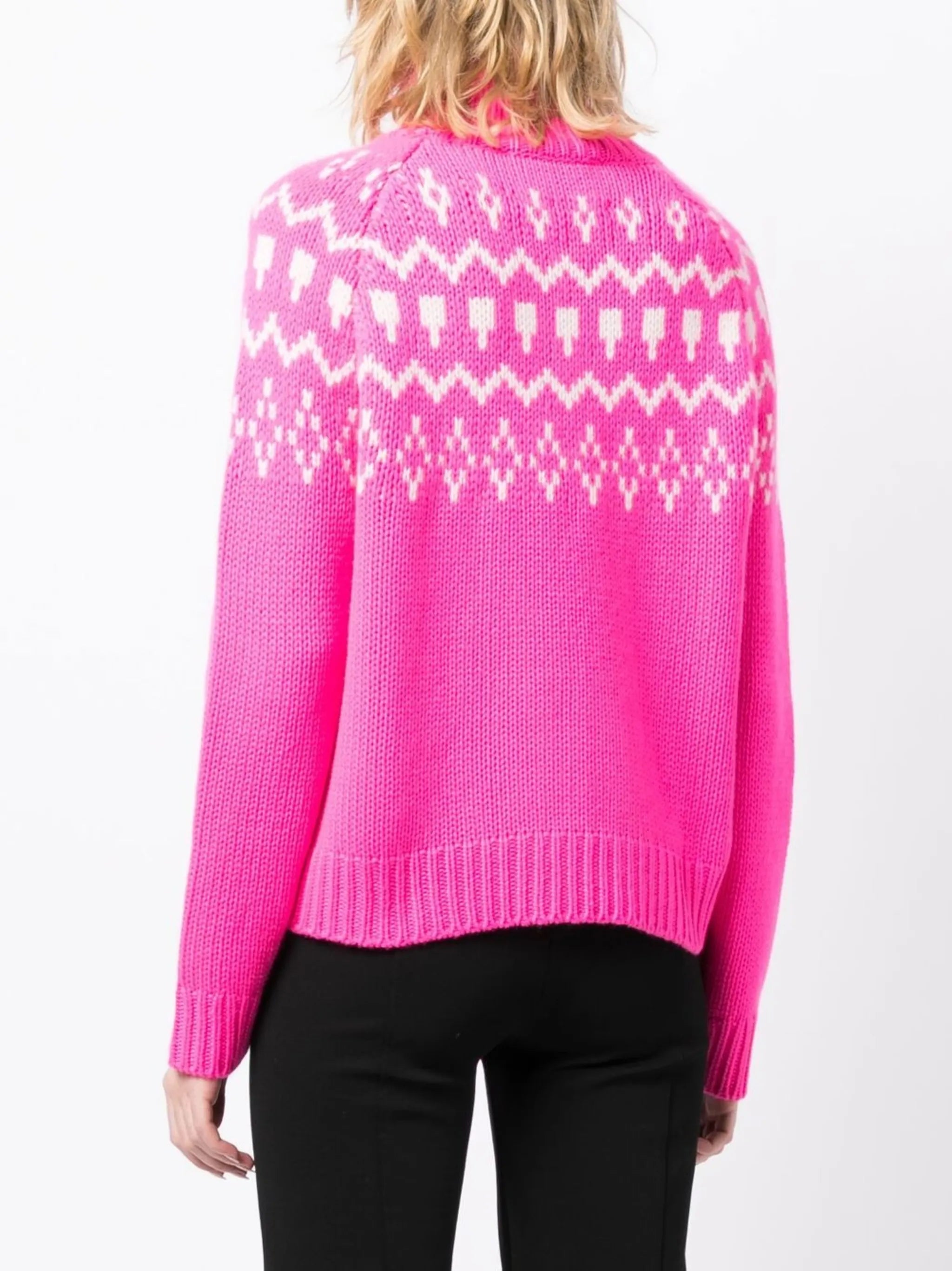 intarsia-knit roll-neck jumper