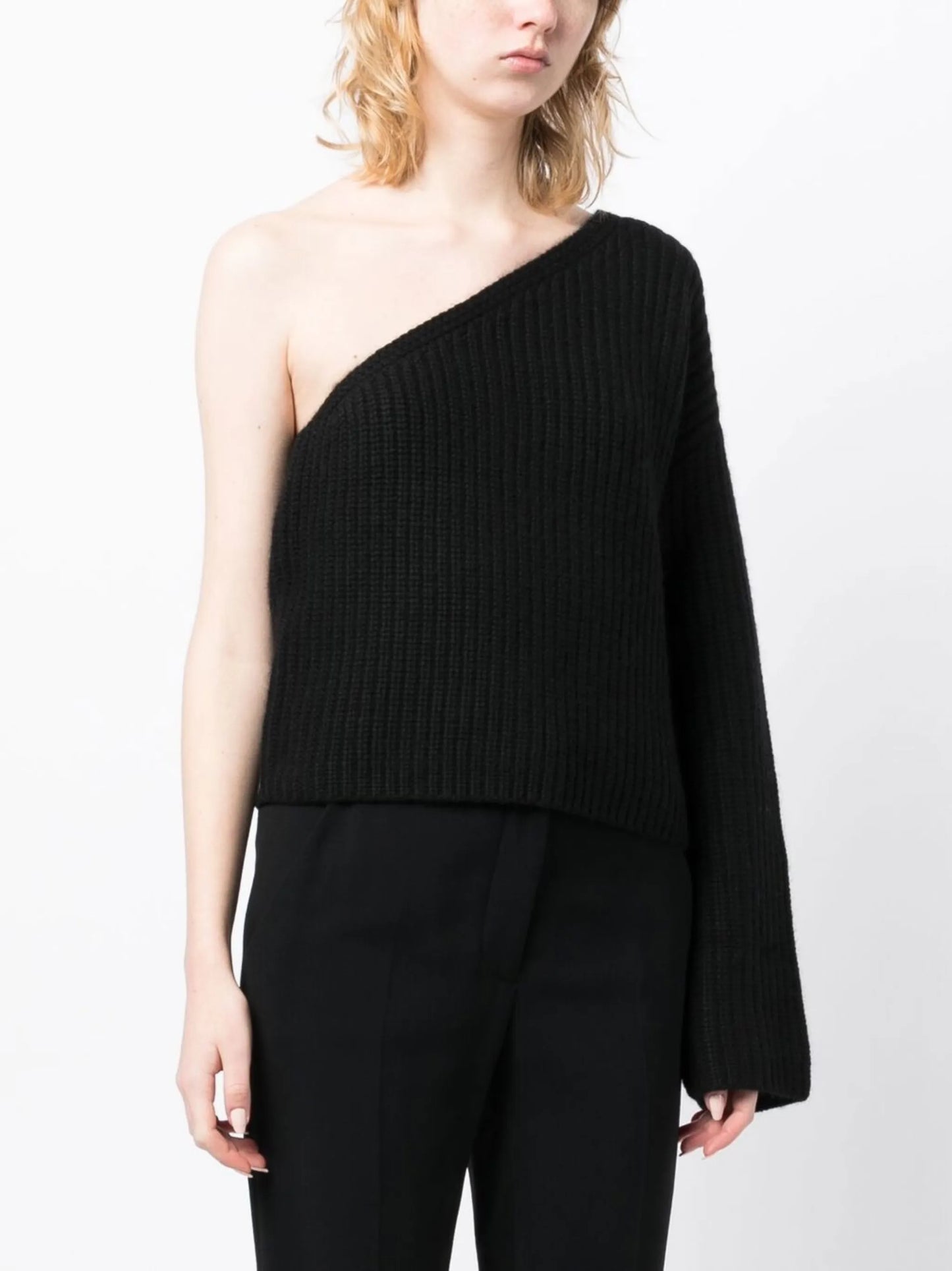 single-sleeve knit jumper