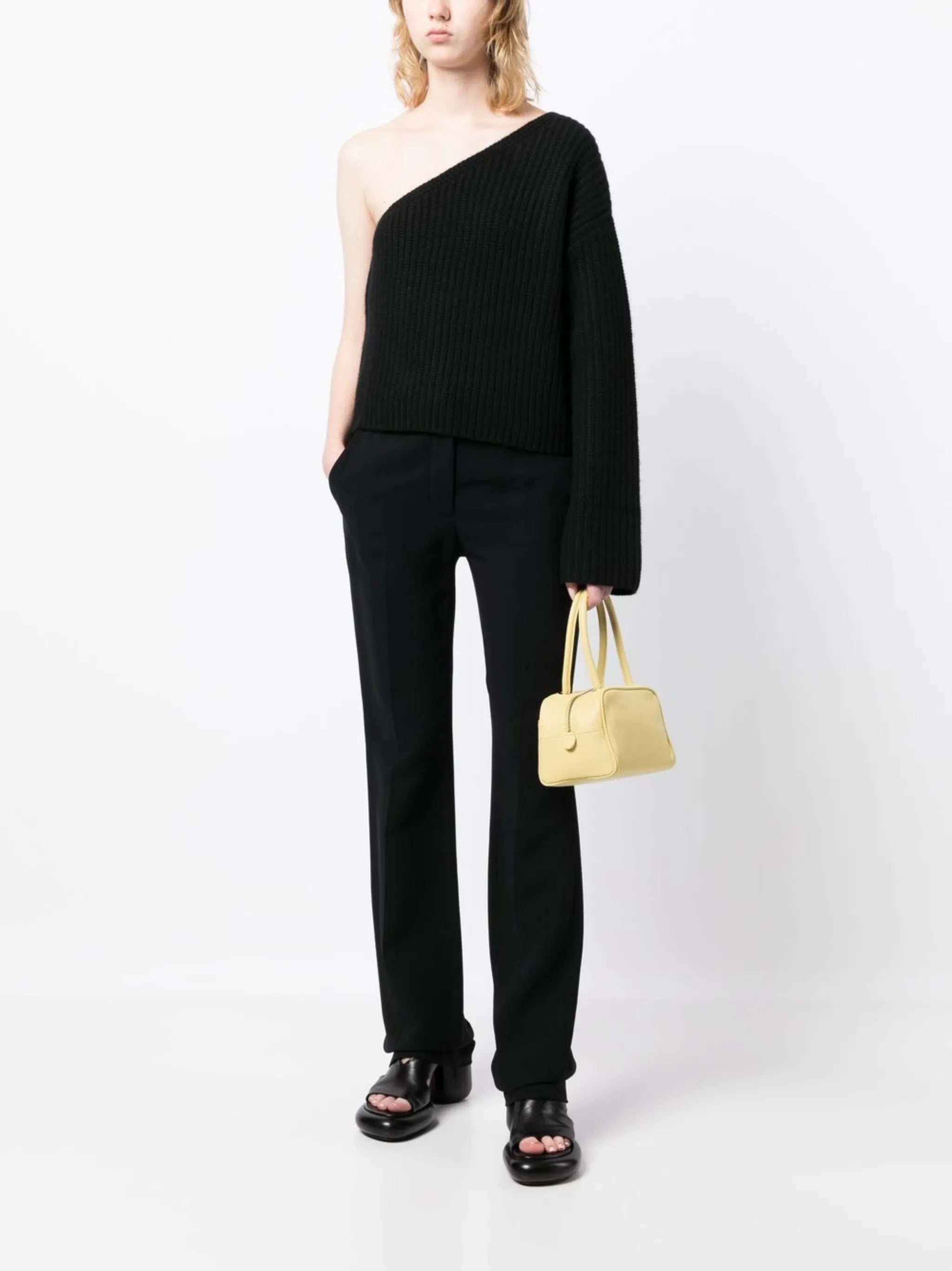 single-sleeve knit jumper