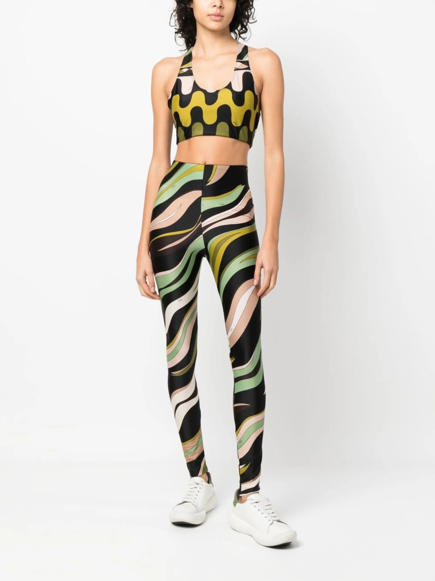 Fiamme-print racerback cropped top