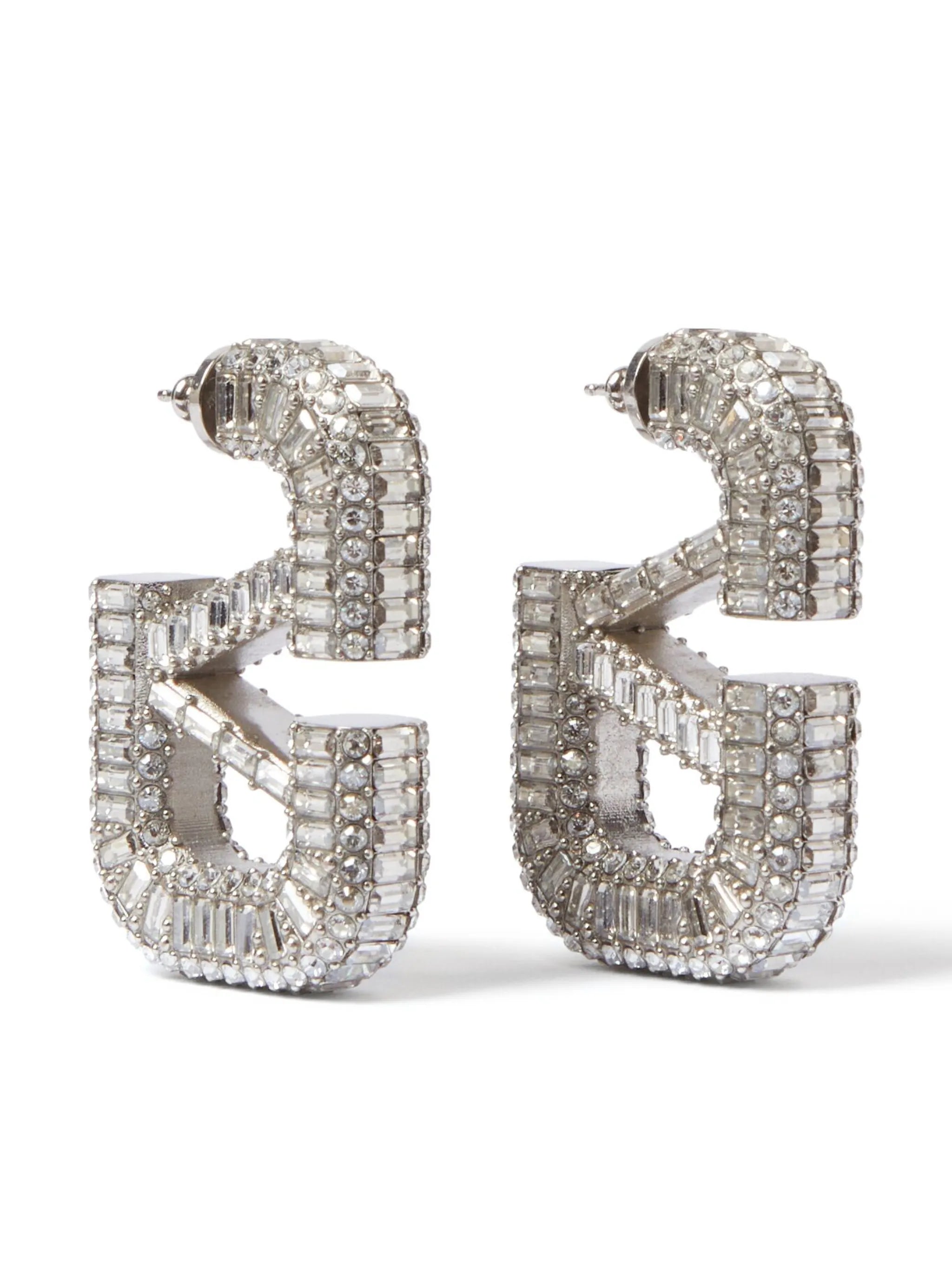 VLogo Signature crystal-embellished earrings
