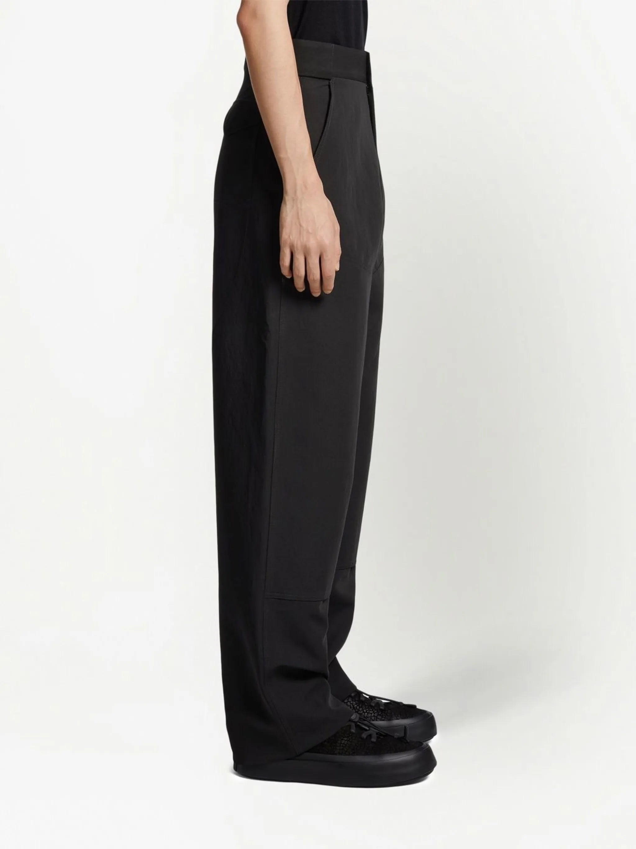 Pure Wool straight-leg trousers