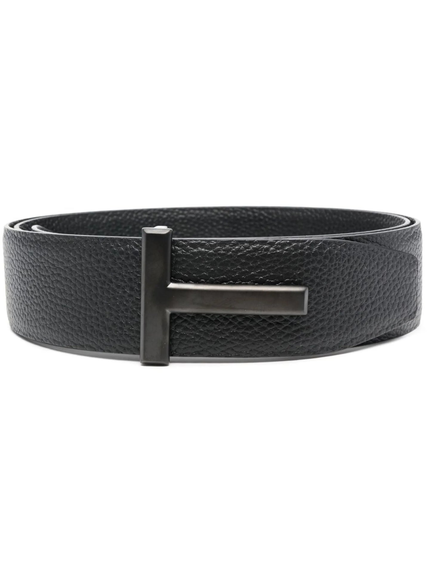 logo-buckle leather belt