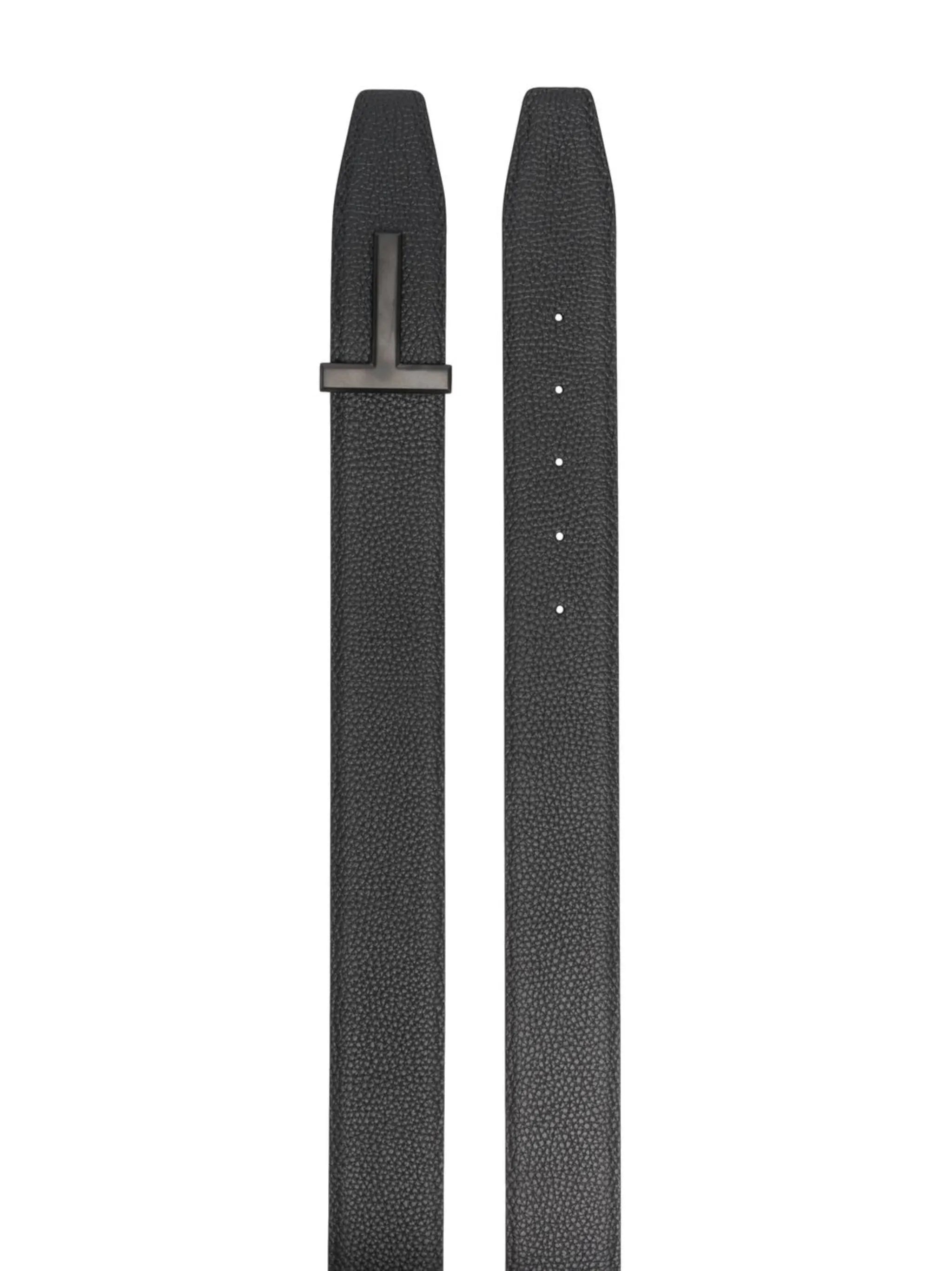 logo-buckle leather belt