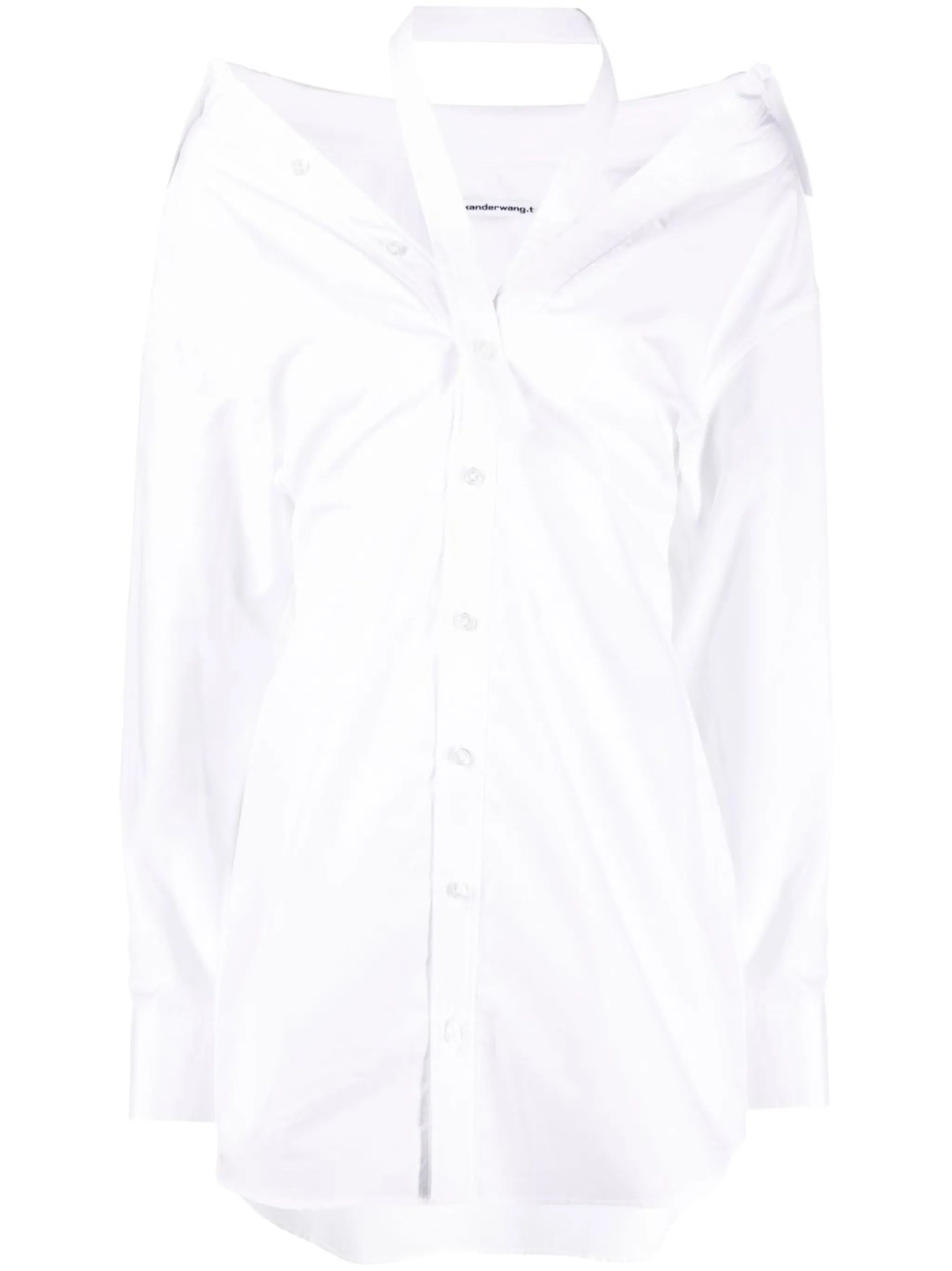 off-shoulder shirt dress