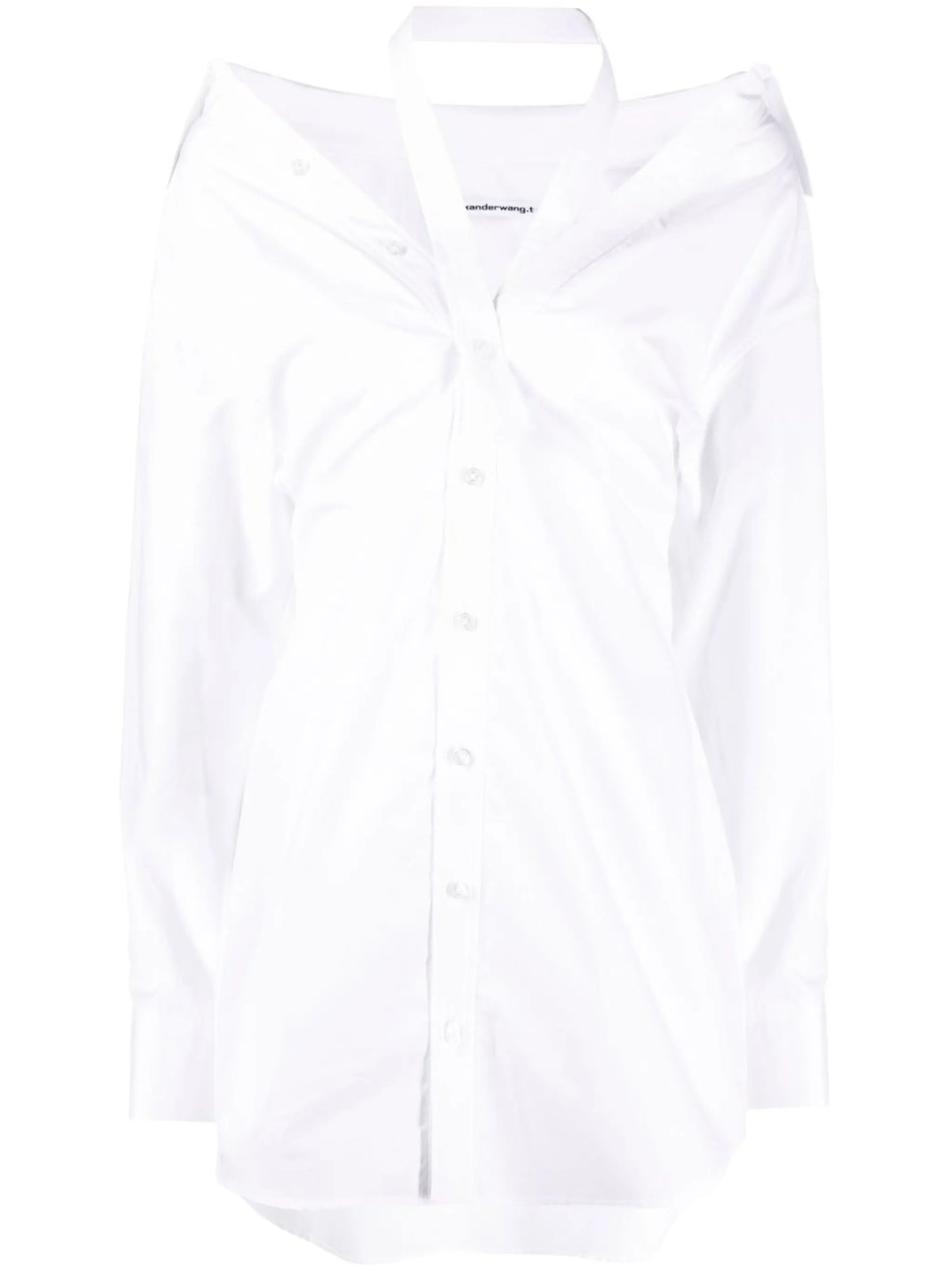 off-shoulder shirt dress