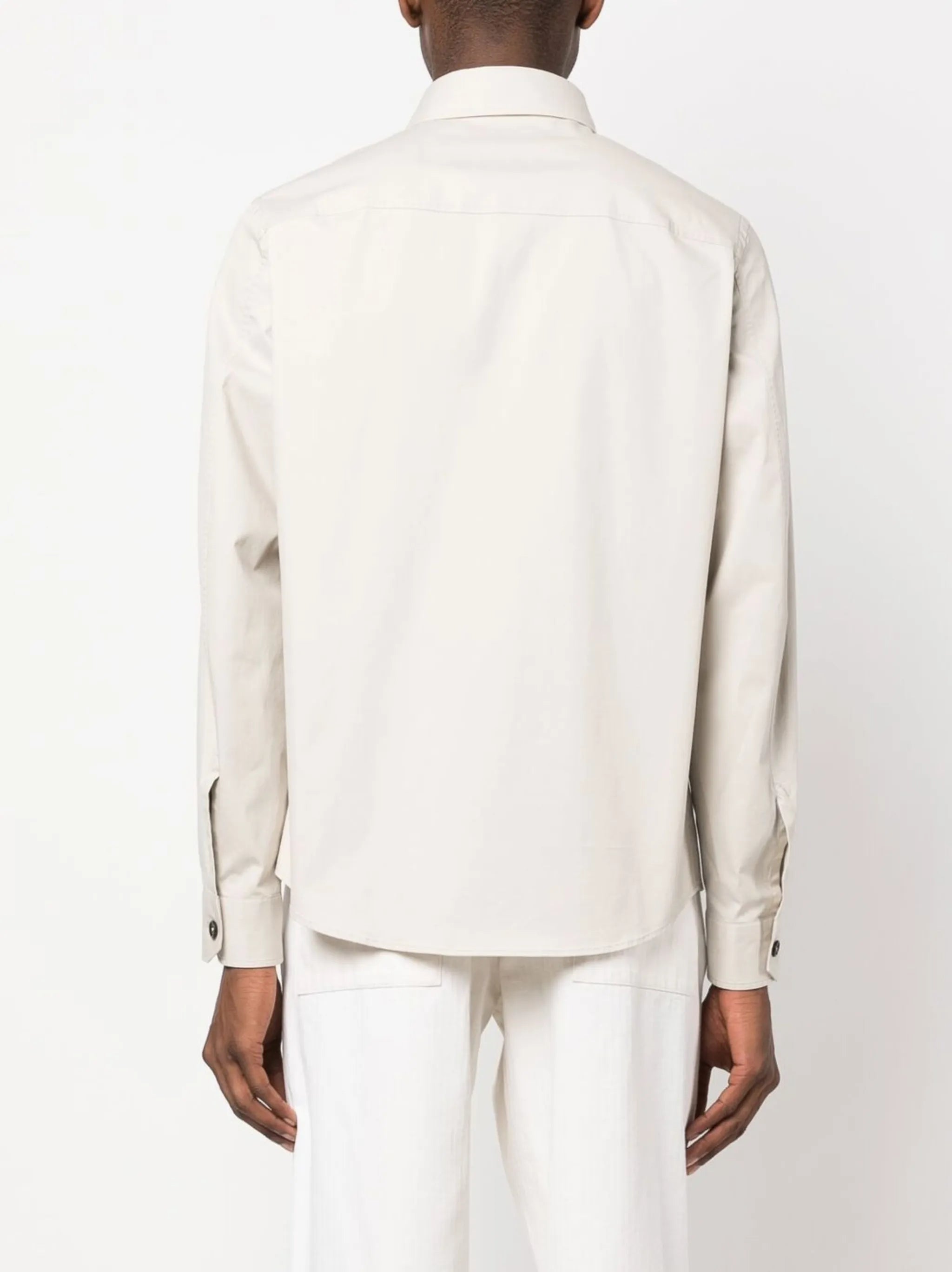 flap-pocket cotton shirt