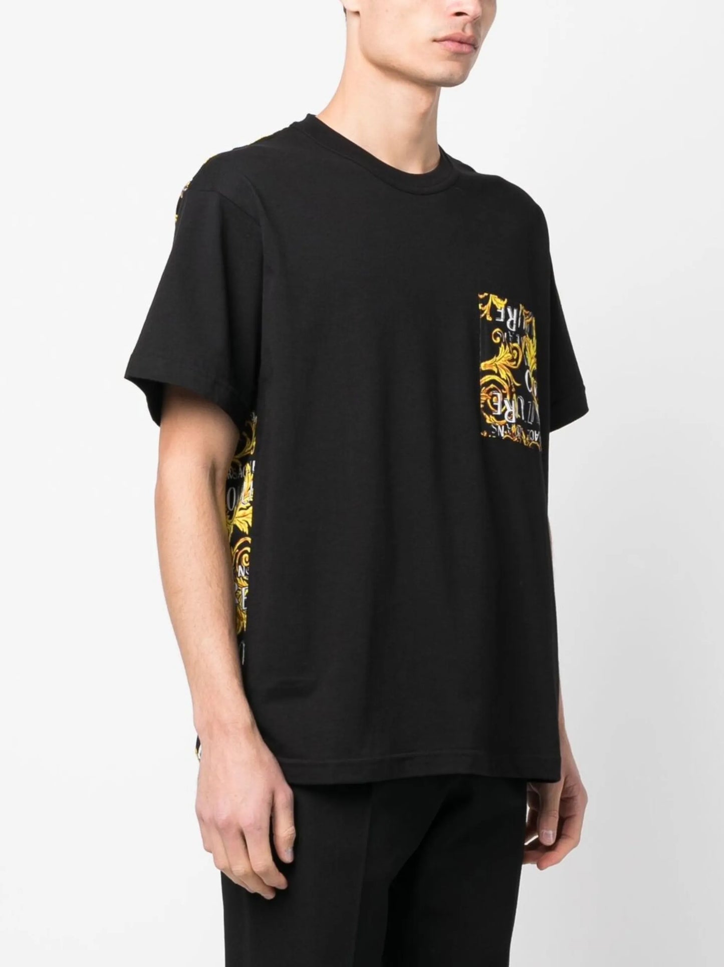 baroque-pattern print detail T-shirt