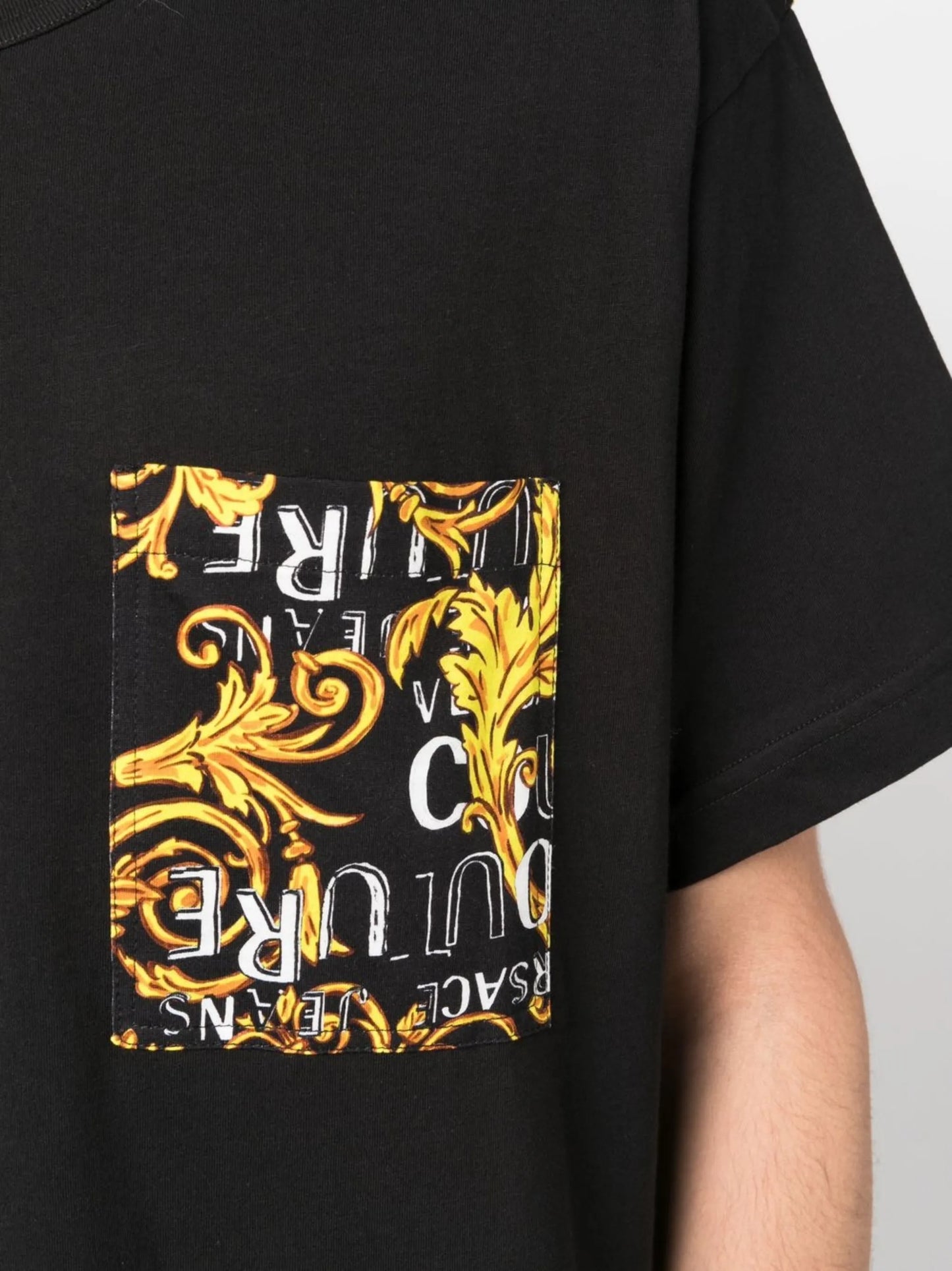 baroque-pattern print detail T-shirt