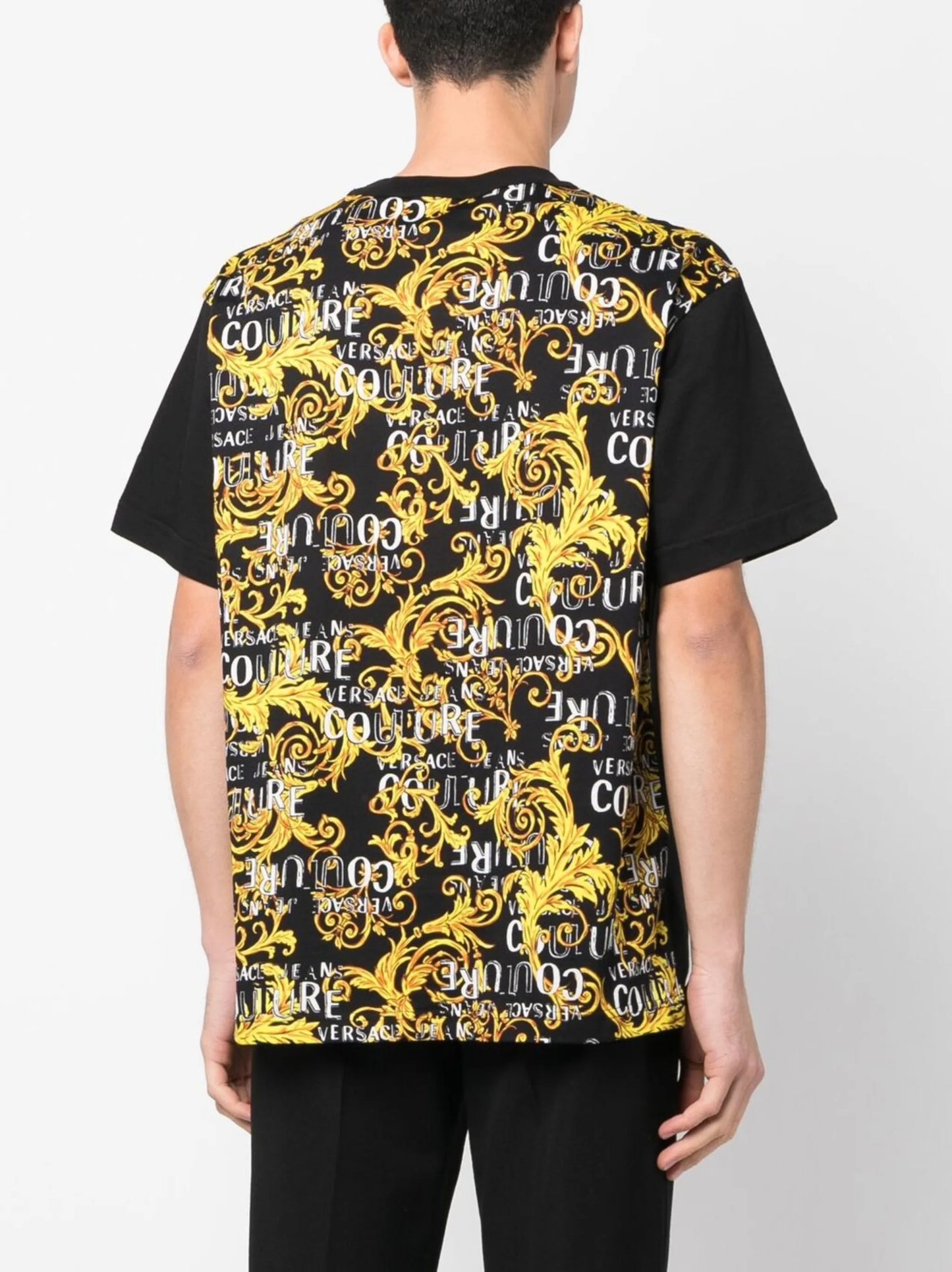 baroque-pattern print detail T-shirt
