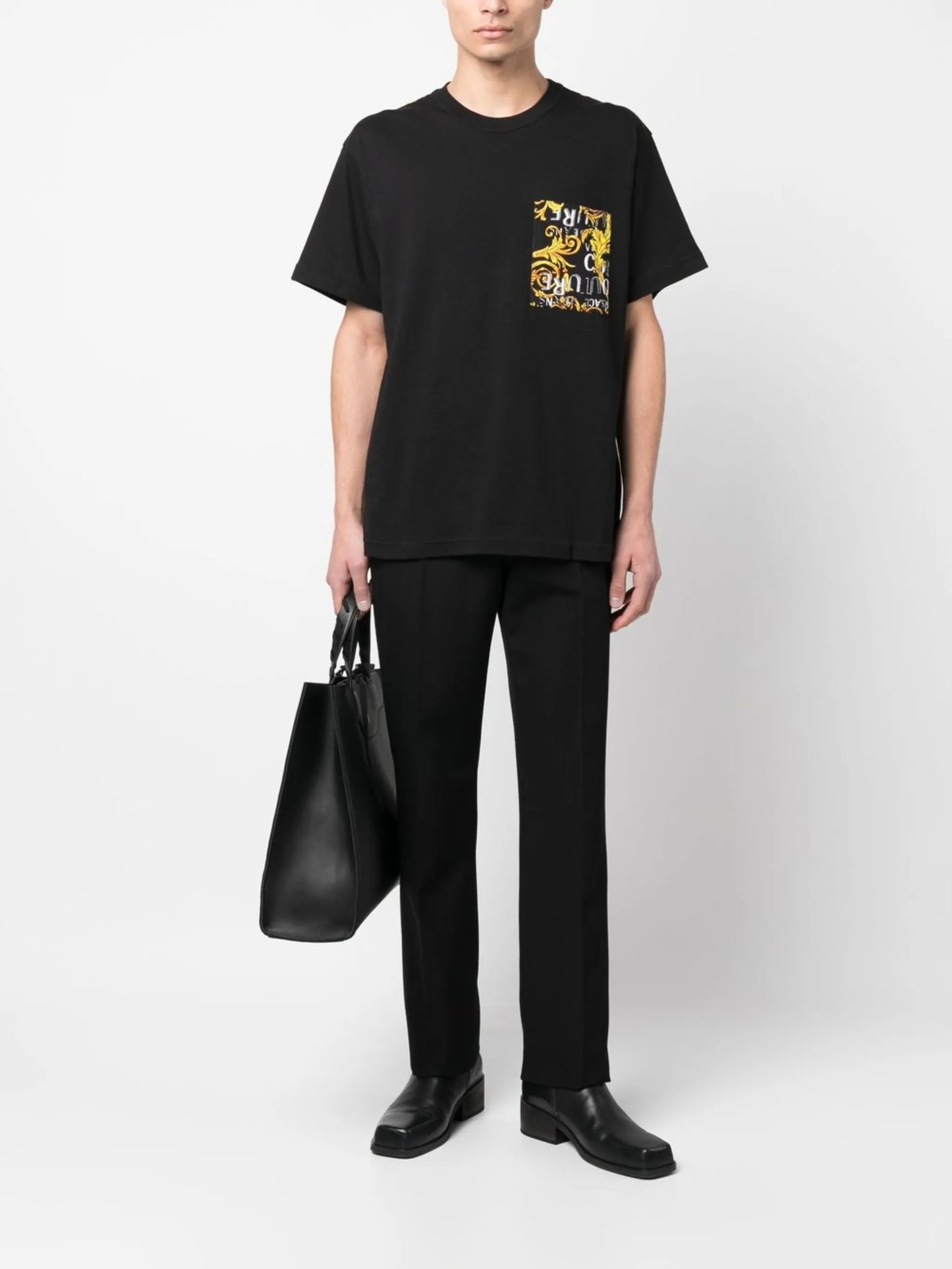 baroque-pattern print detail T-shirt
