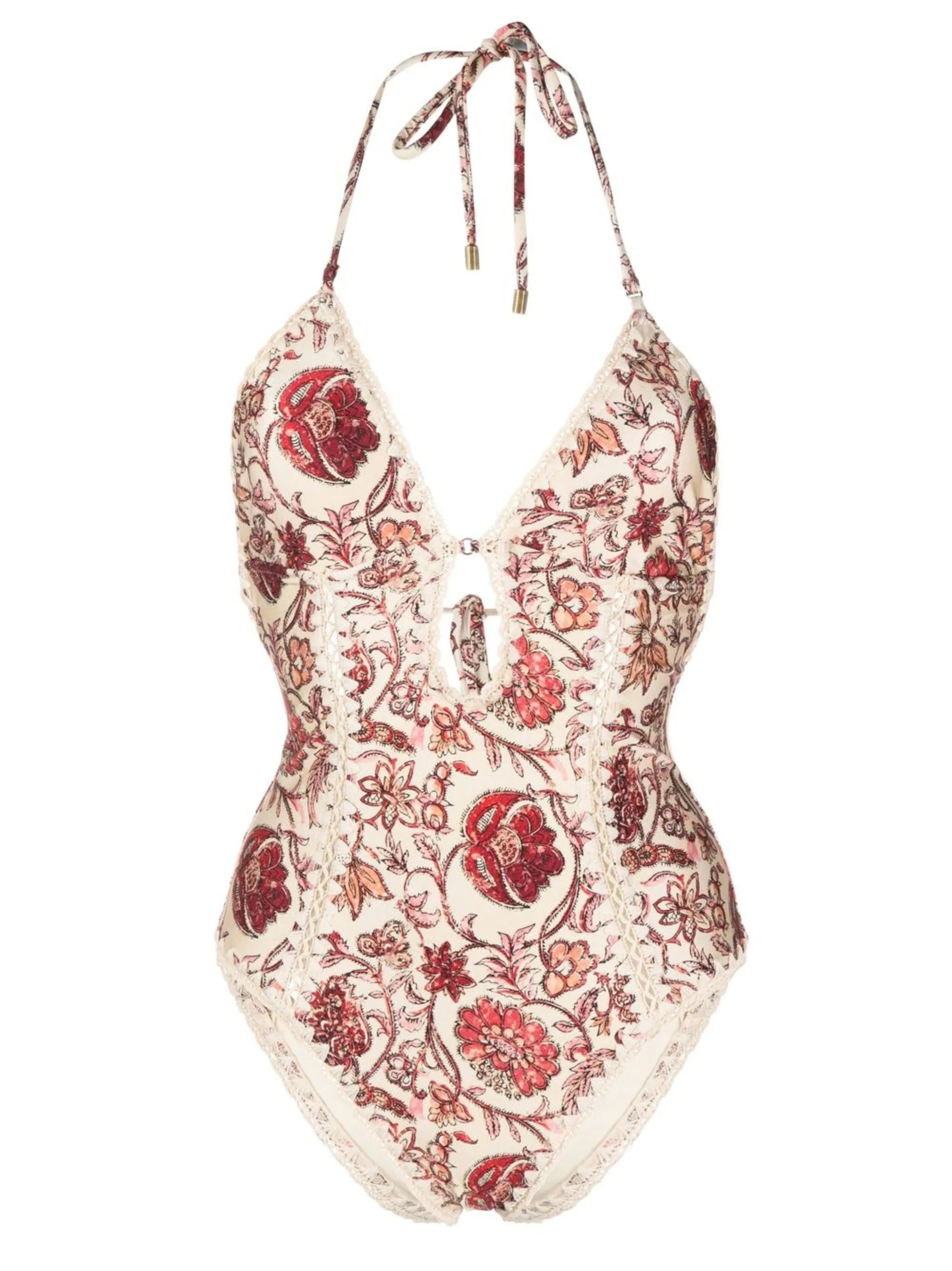 paisley-print halterneck swimsuit