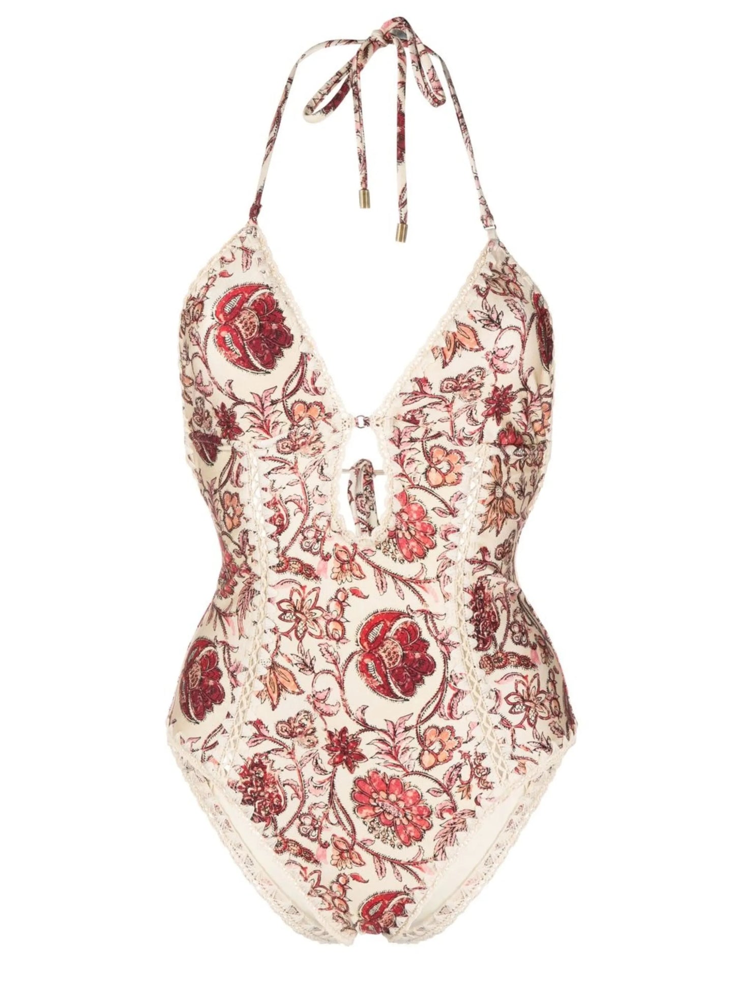 paisley-print halterneck swimsuit