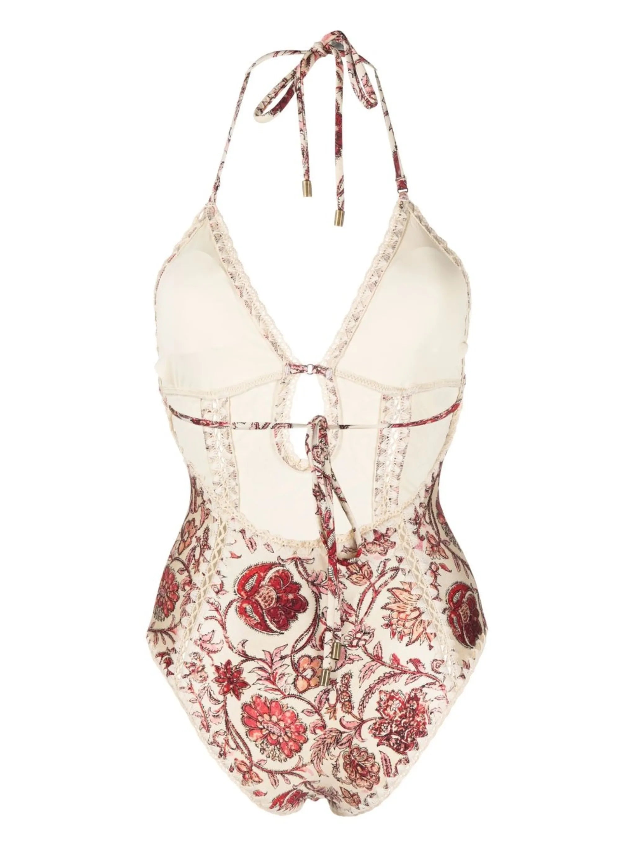 paisley-print halterneck swimsuit