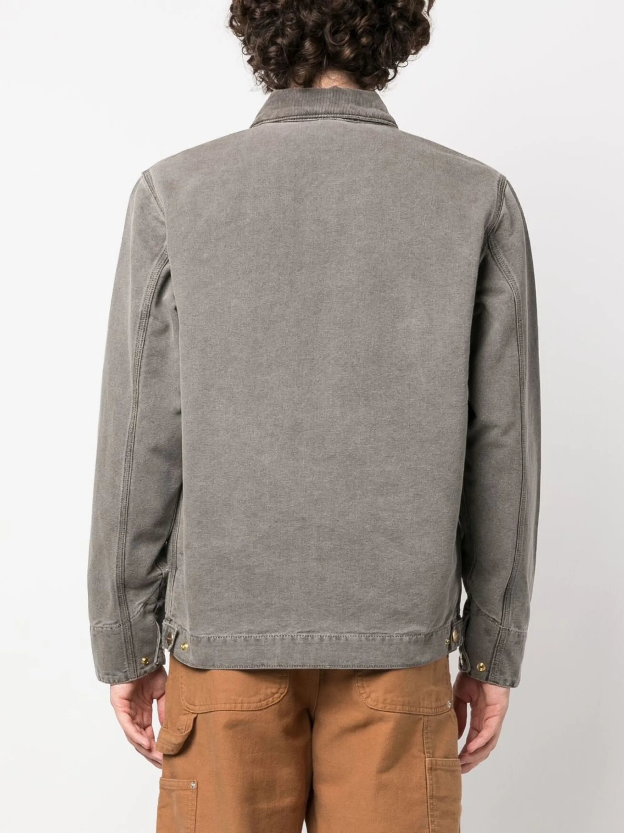 logo-patch zip-up denim jacket