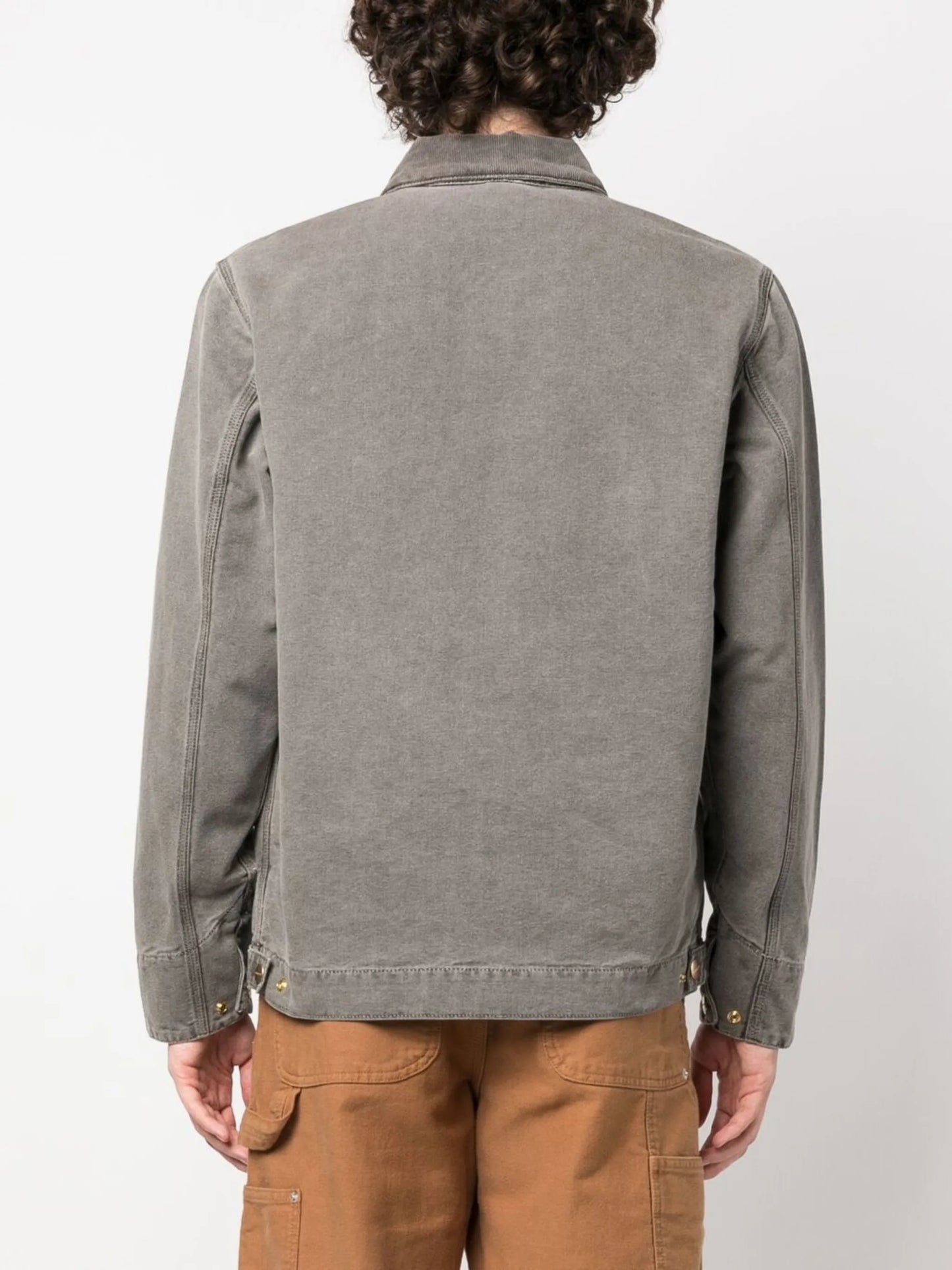 logo-patch zip-up denim jacket