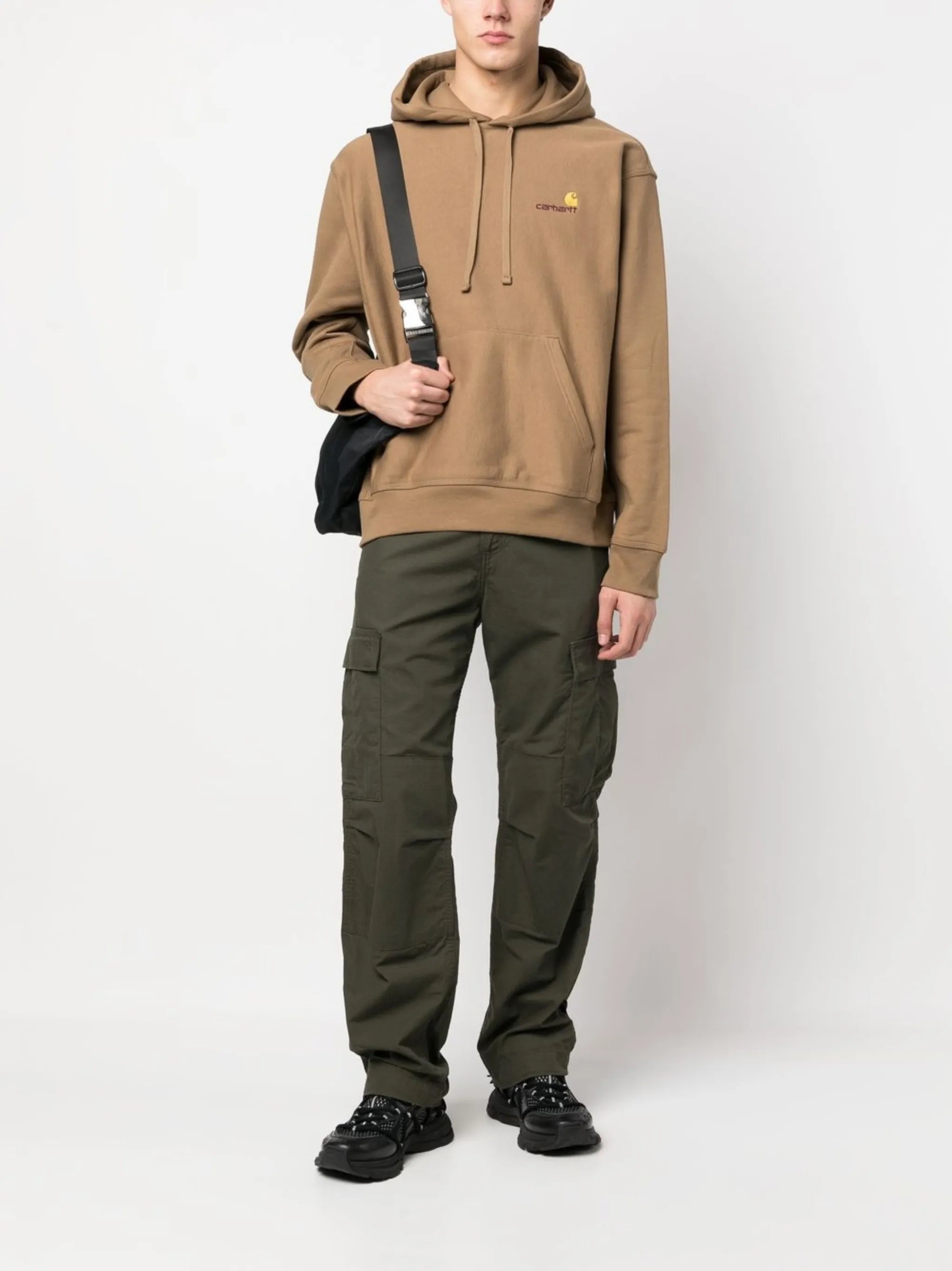 embroidered-logo cotton hoodie