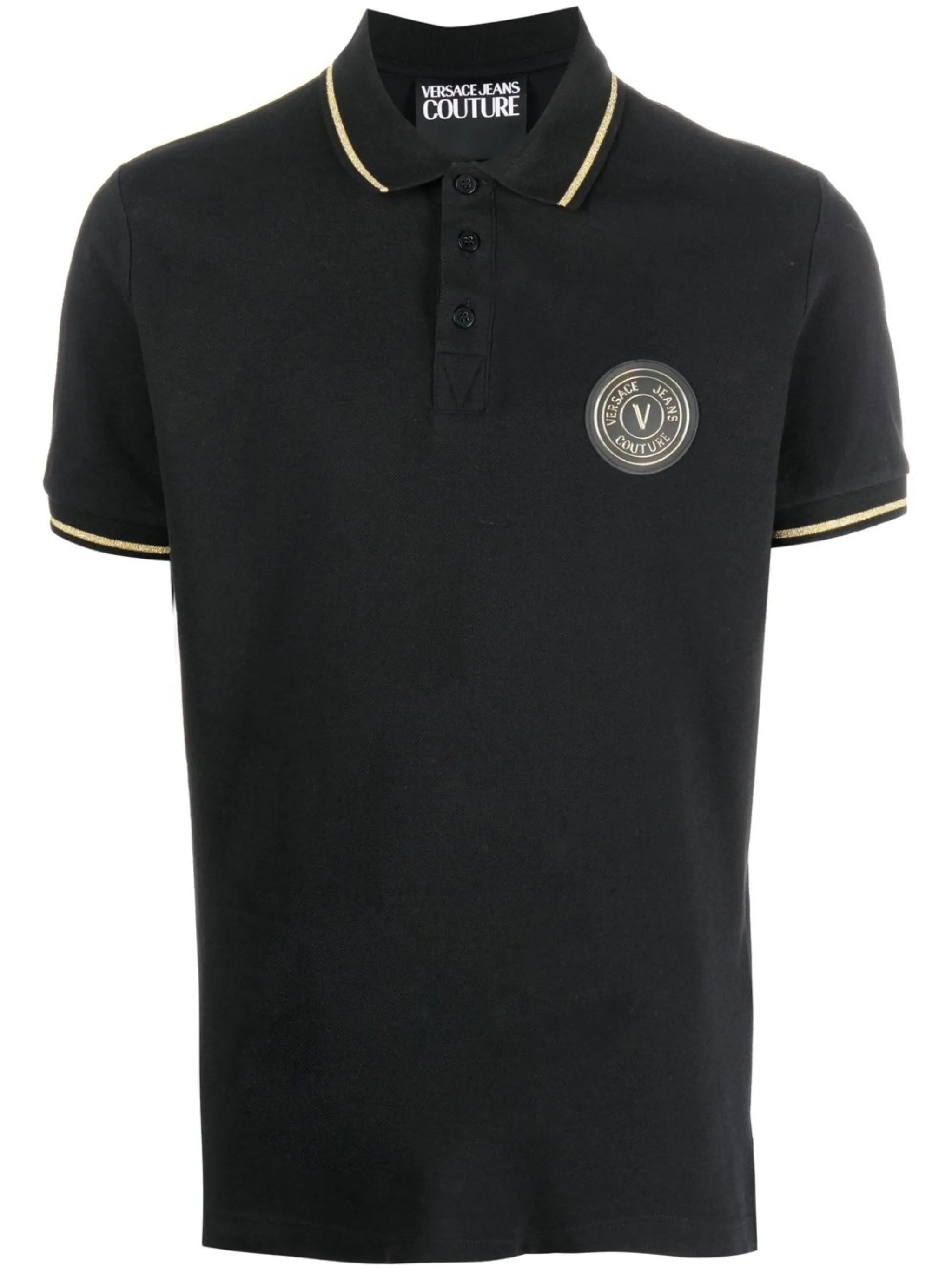 chest logo-patch polo shirt